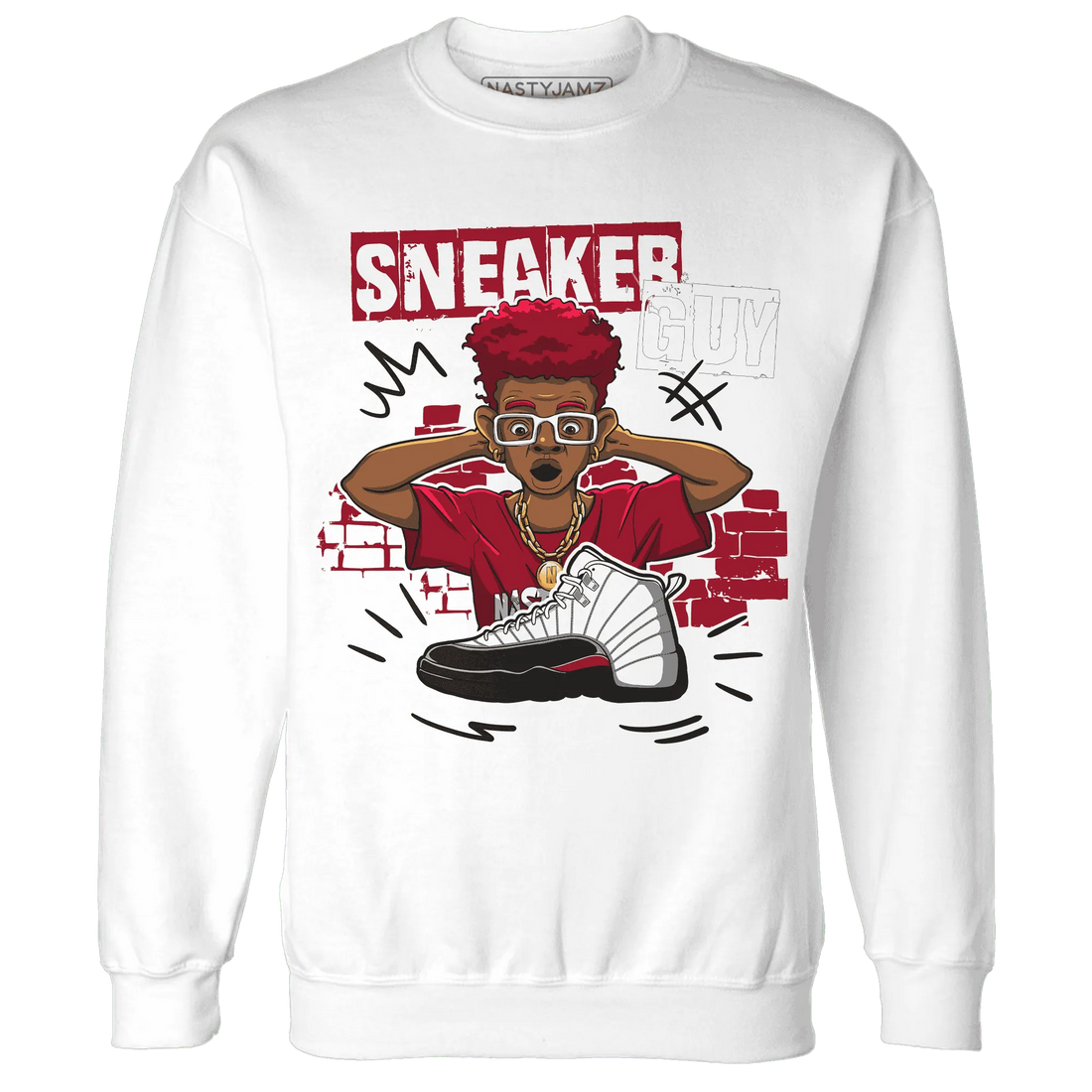 NastyJamz-Retro-Red-Taxi-12s-Sweatshirt-Match-Sneaker-Guy-Collector