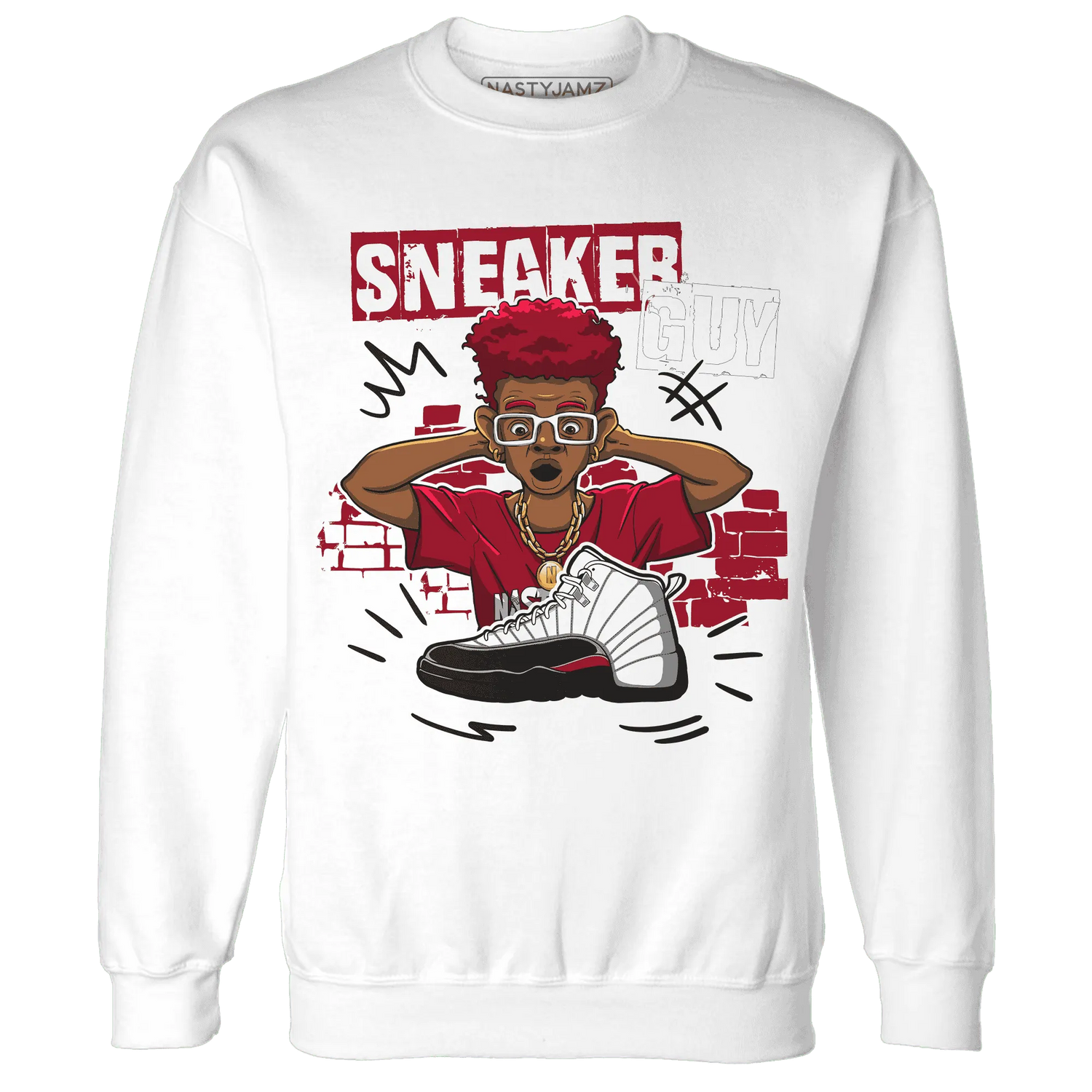 NastyJamz-Retro-Red-Taxi-12s-Sweatshirt-Match-Sneaker-Guy-Collector