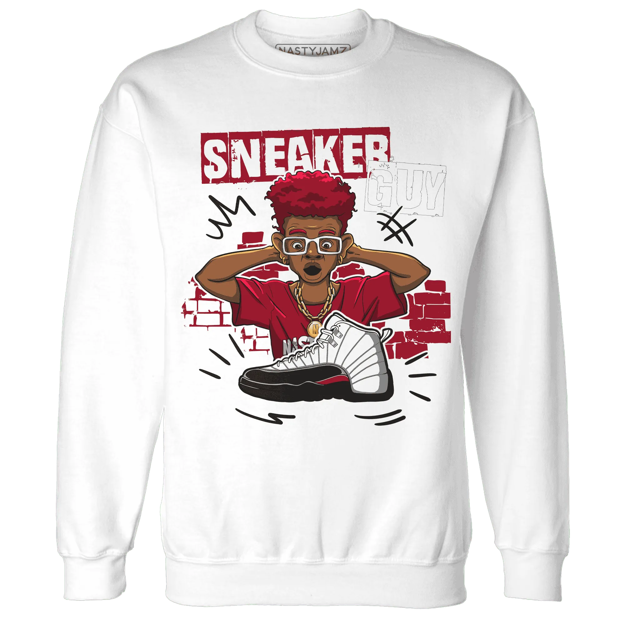 NastyJamz-Retro-Red-Taxi-12s-Sweatshirt-Match-Sneaker-Guy-Collector
