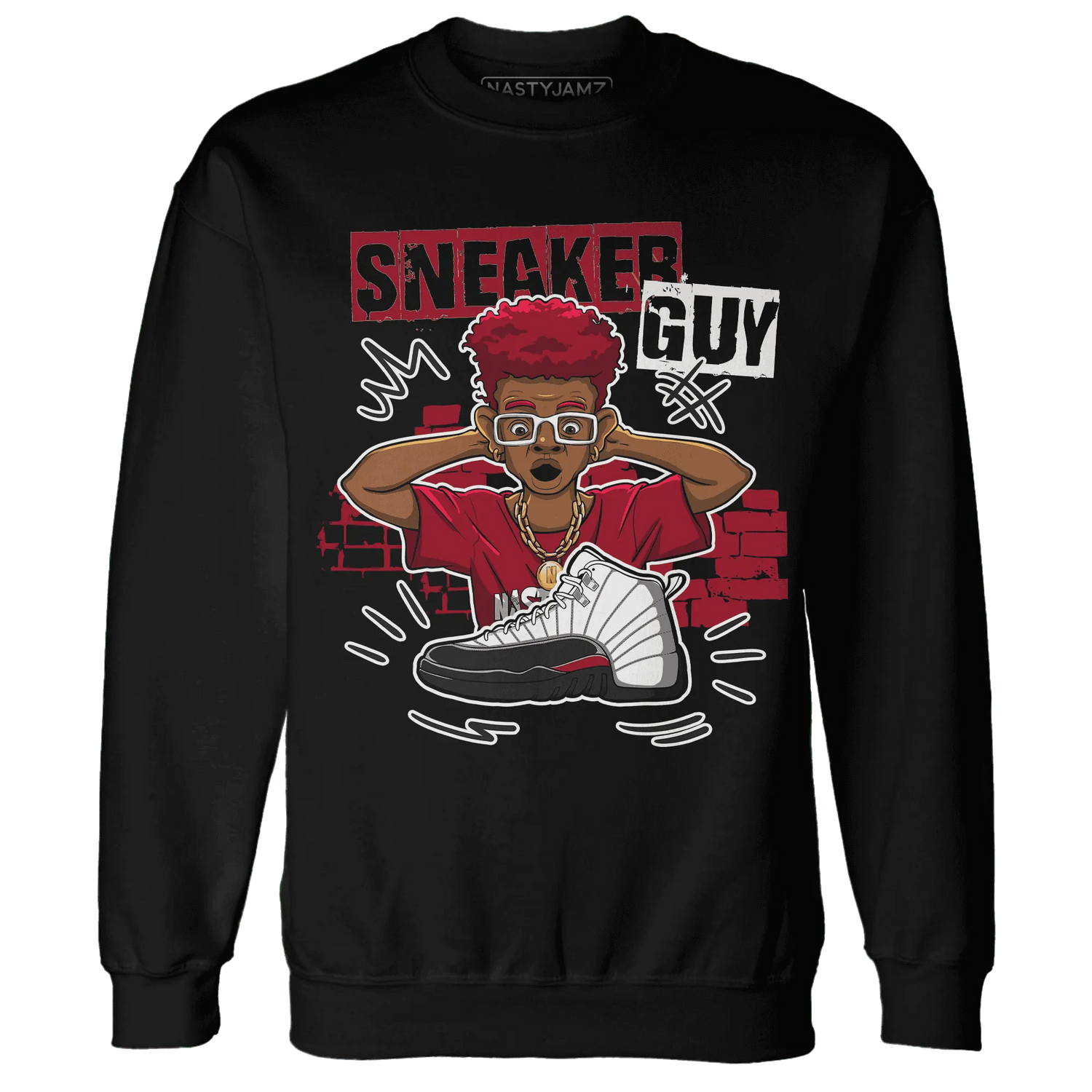 NastyJamz-Retro-Red-Taxi-12s-Sweatshirt-Match-Sneaker-Guy-Collector