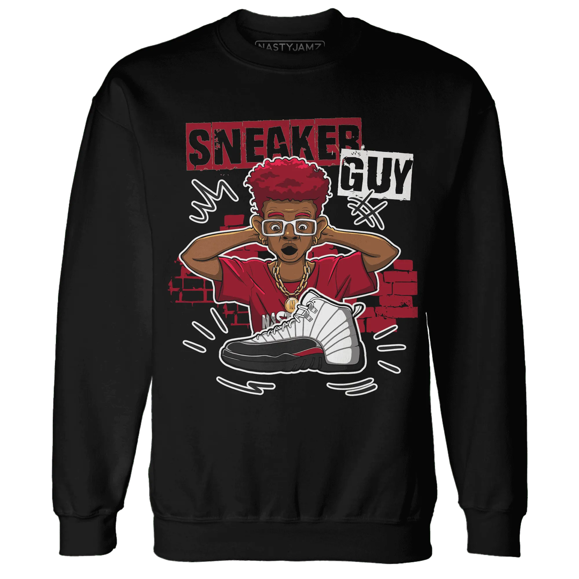 NastyJamz-Retro-Red-Taxi-12s-Sweatshirt-Match-Sneaker-Guy-Collector