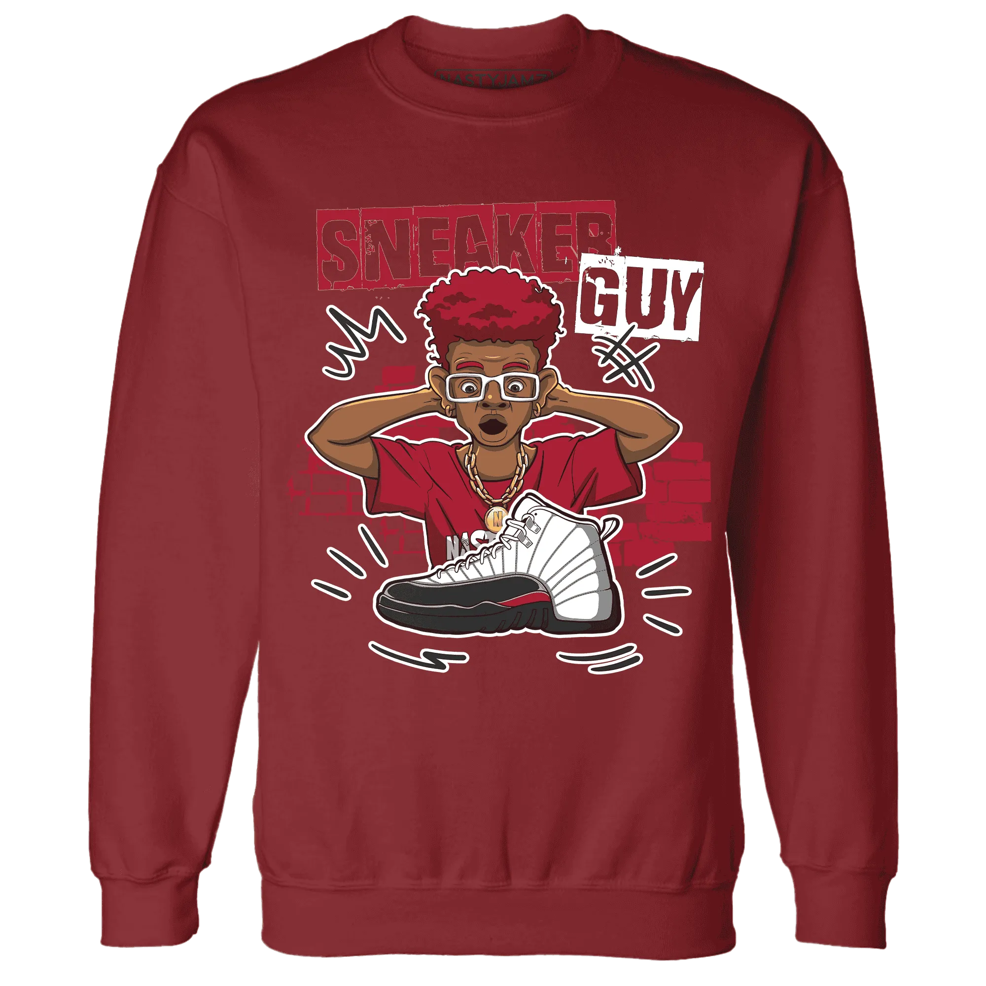 NastyJamz-Retro-Red-Taxi-12s-Sweatshirt-Match-Sneaker-Guy-Collector