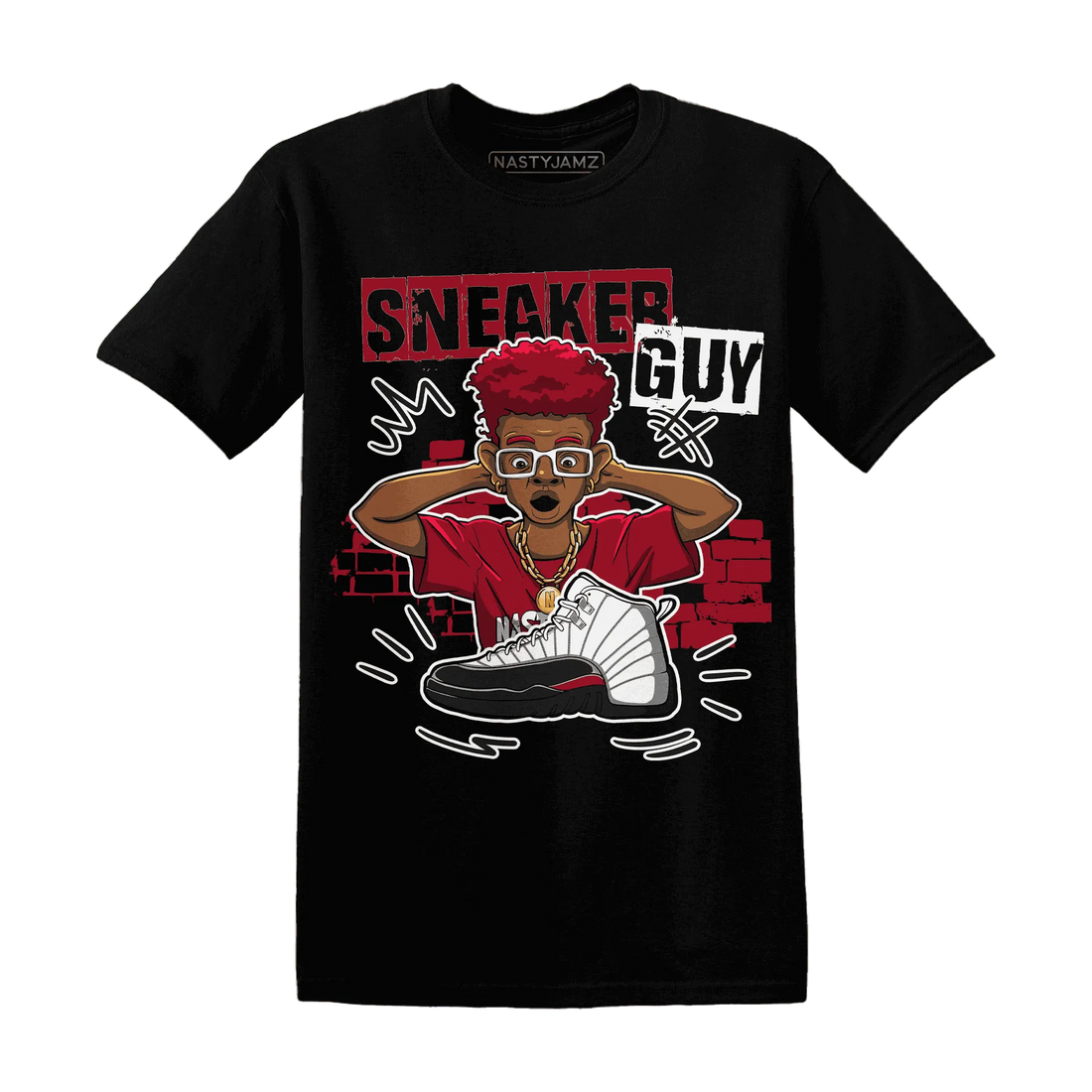 NastyJamz-Retro-Red-Taxi-12s-T-Shirt-Match-Sneaker-Guy-Collector