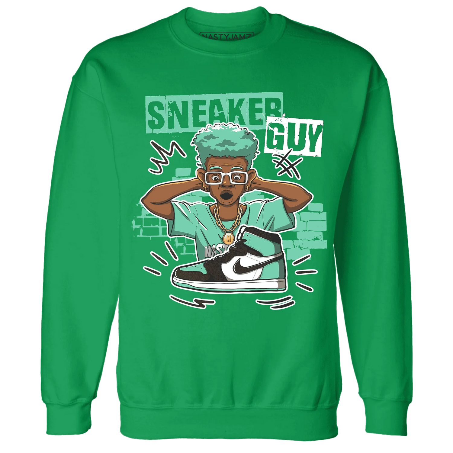 NastyJamz-High-OG-Green-Glow-1s-Sweatshirt-Match-Sneaker-Guy-Collector