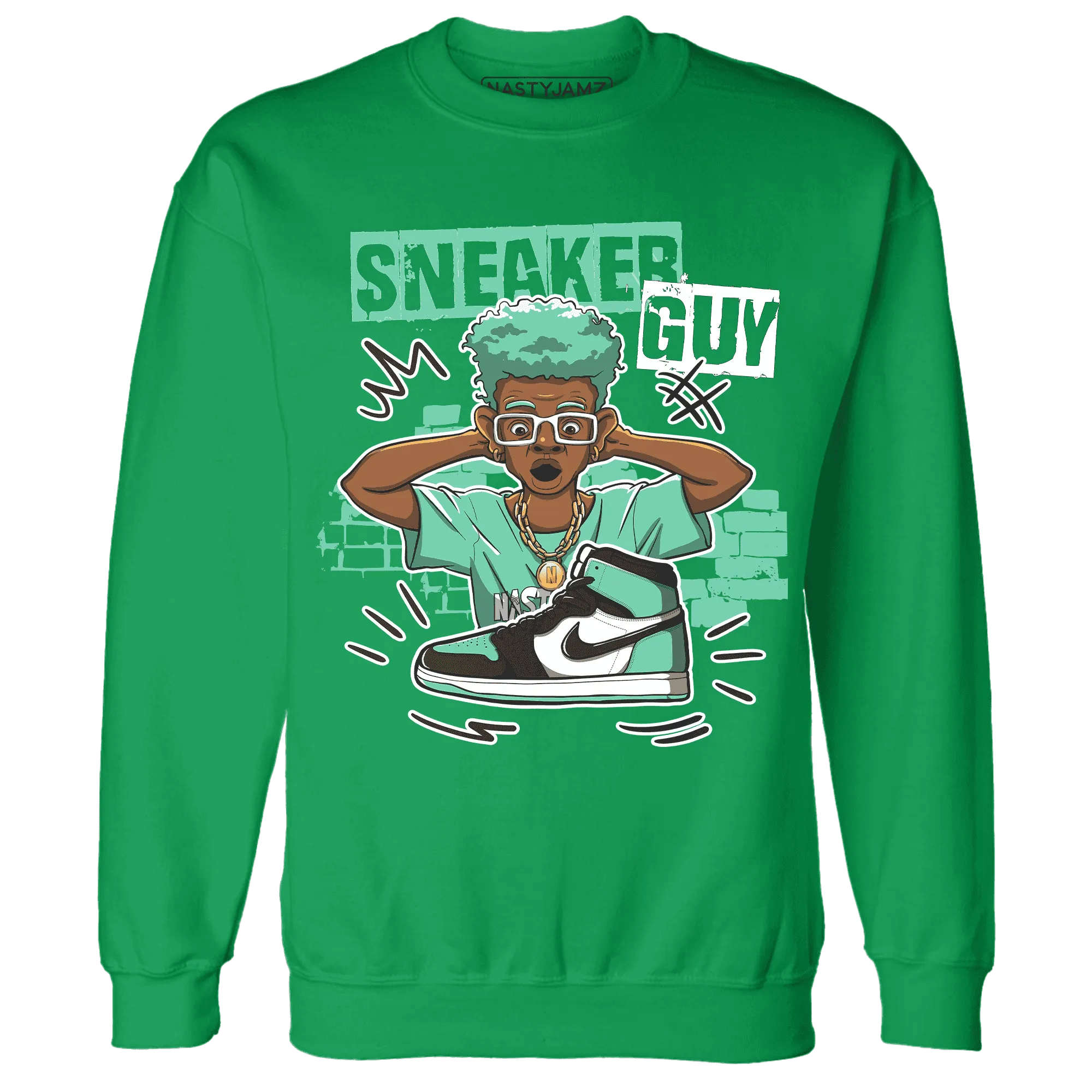 NastyJamz-High-OG-Green-Glow-1s-Sweatshirt-Match-Sneaker-Guy-Collector