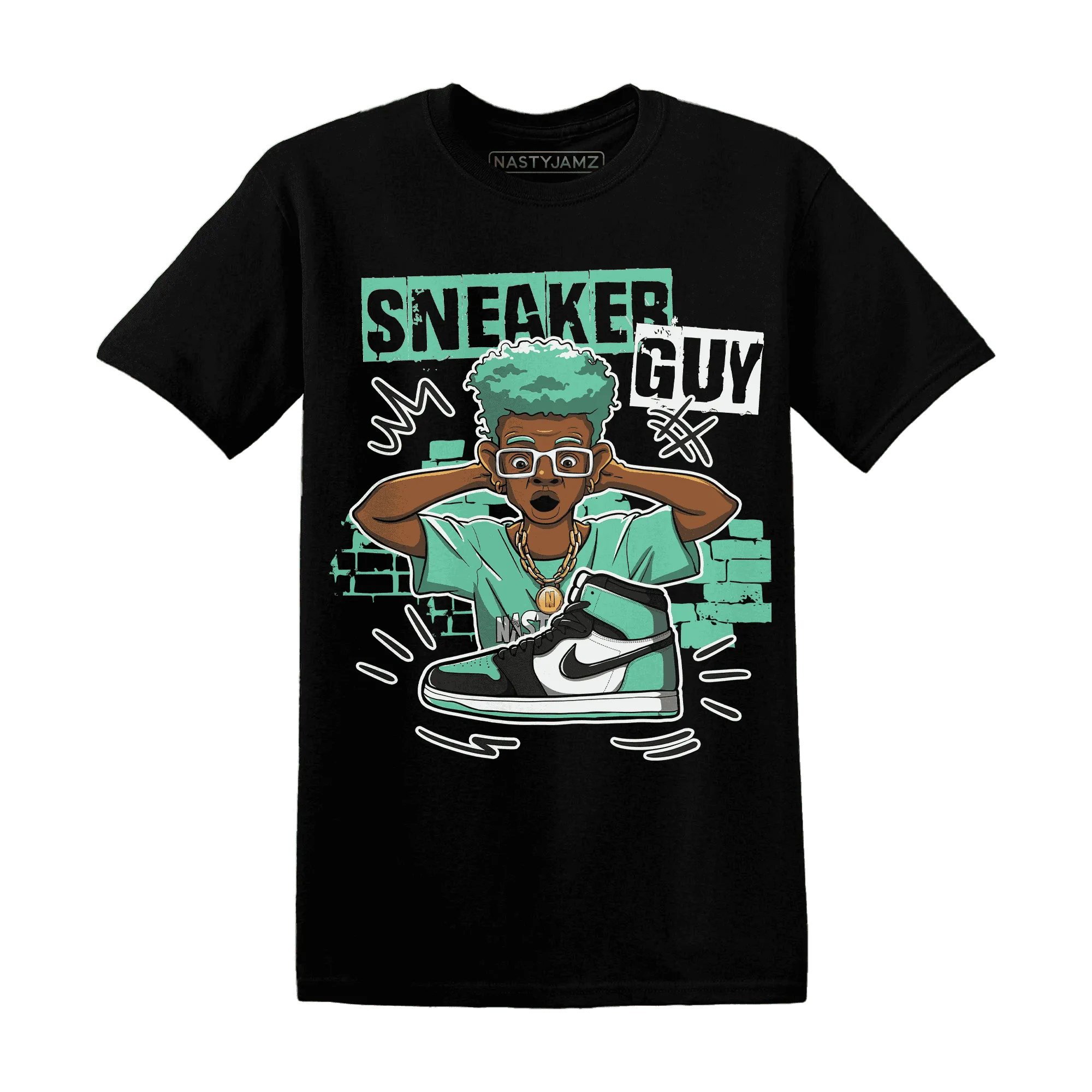 NastyJamz-High-OG-Green-Glow-1s-T-Shirt-Match-Sneaker-Guy-Collector
