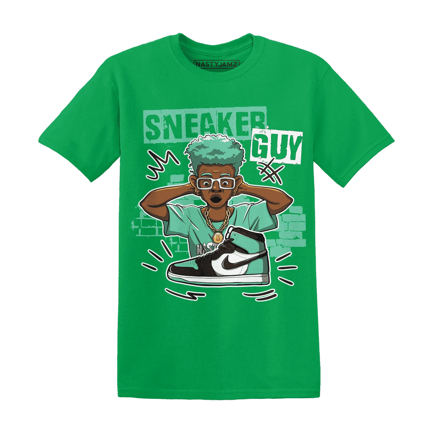 NastyJamz-High-OG-Green-Glow-1s-T-Shirt-Match-Sneaker-Guy-Collector