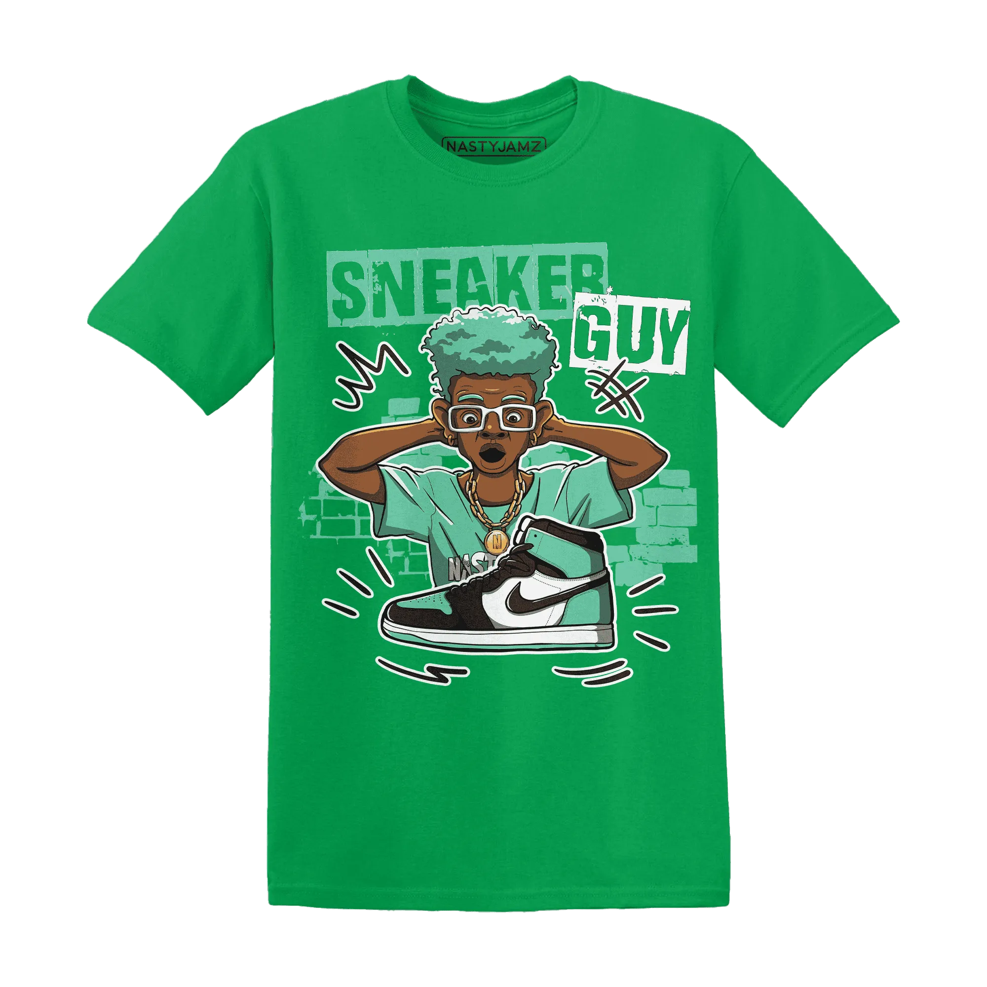 NastyJamz-High-OG-Green-Glow-1s-T-Shirt-Match-Sneaker-Guy-Collector