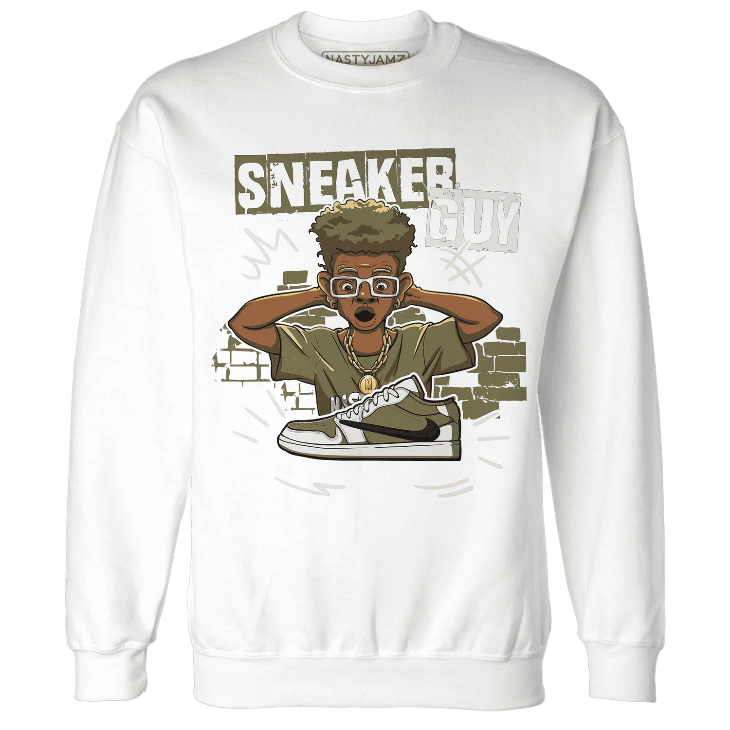NastyJamz-Medium-Olive-1s-Sweatshirt-Match-Sneaker-Guy-Collector