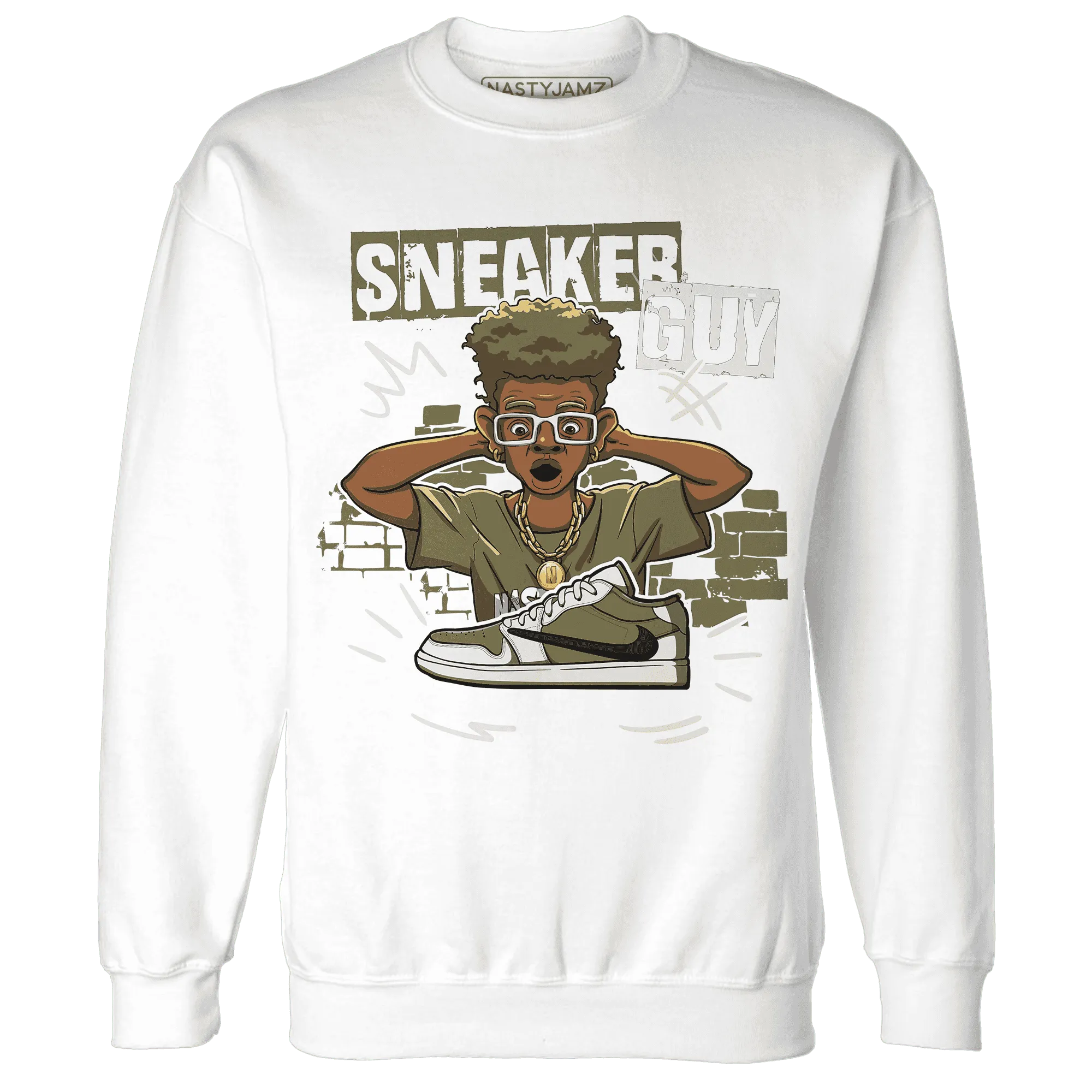 NastyJamz-Medium-Olive-1s-Sweatshirt-Match-Sneaker-Guy-Collector