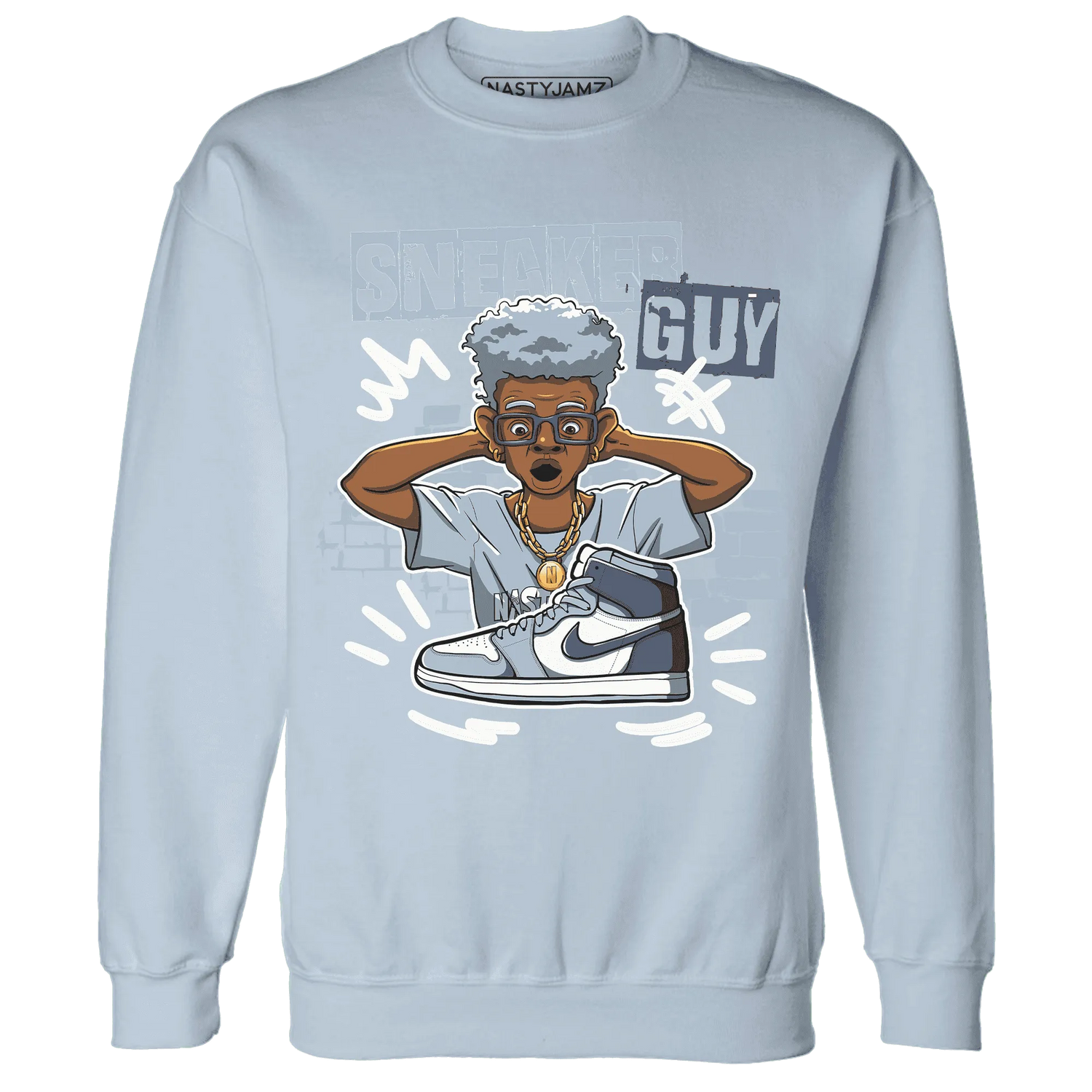 NastyJamz-Mid-Diffused-Blue-Grey-1s-Sweatshirt-Match-Sneaker-Guy-Collector