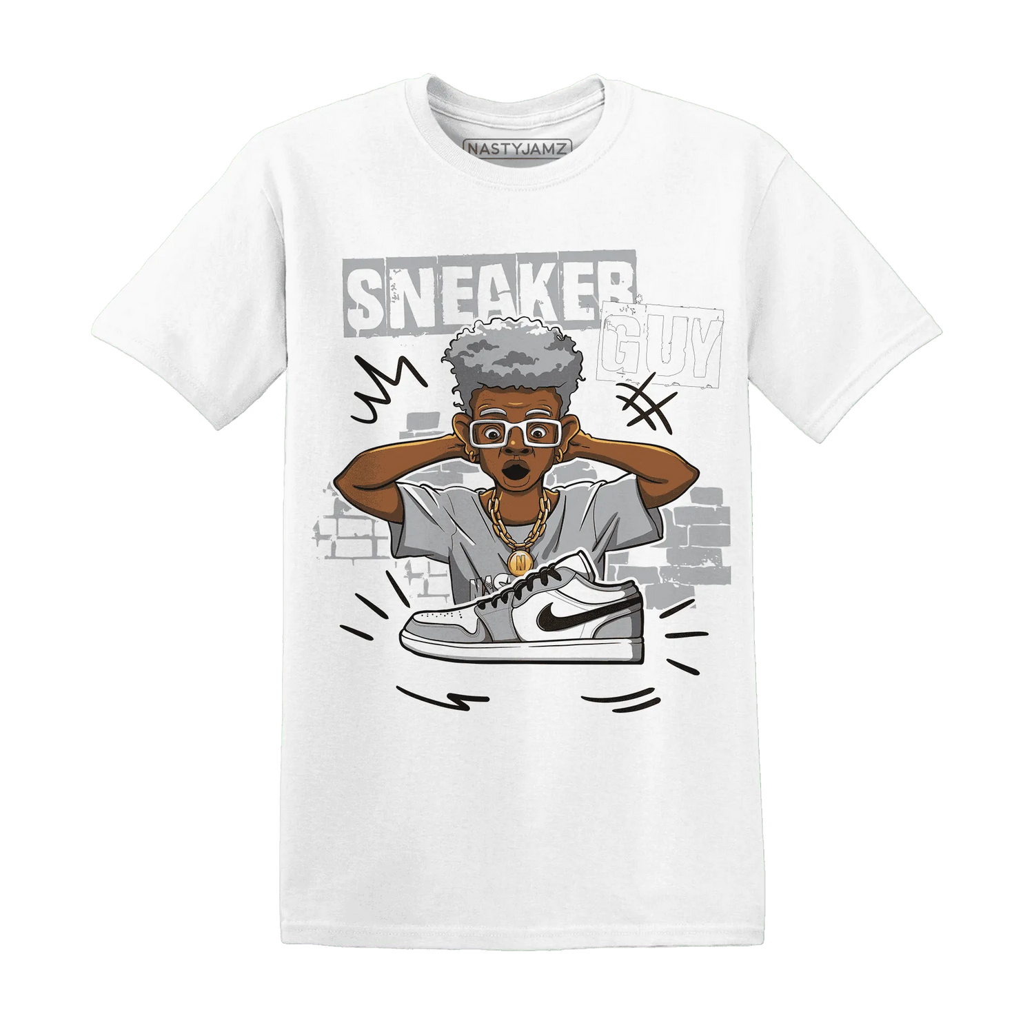 NastyJamz-Wolf-Grey-1s-T-Shirt-Match-Sneaker-Guy-Collector