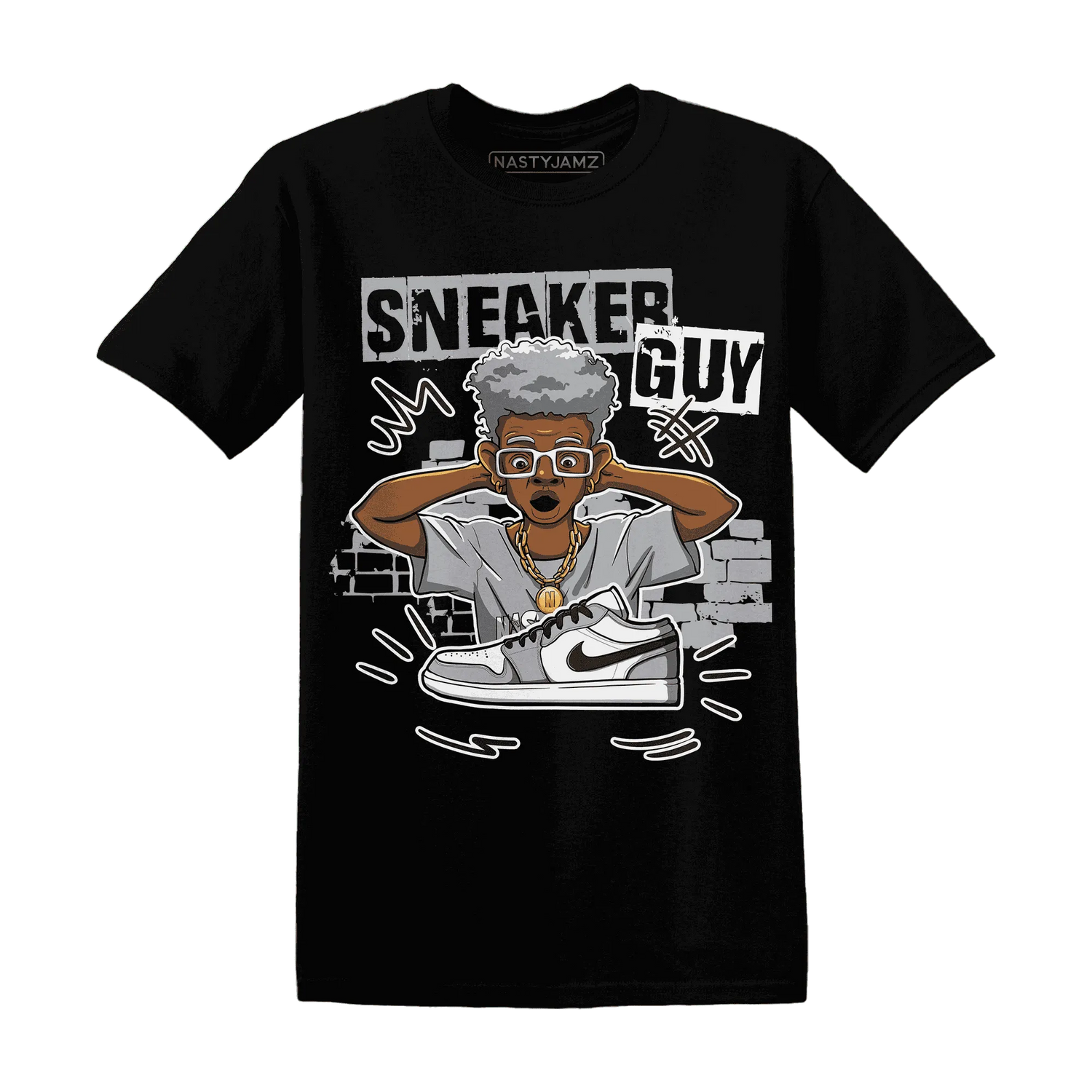 NastyJamz-Wolf-Grey-1s-T-Shirt-Match-Sneaker-Guy-Collector