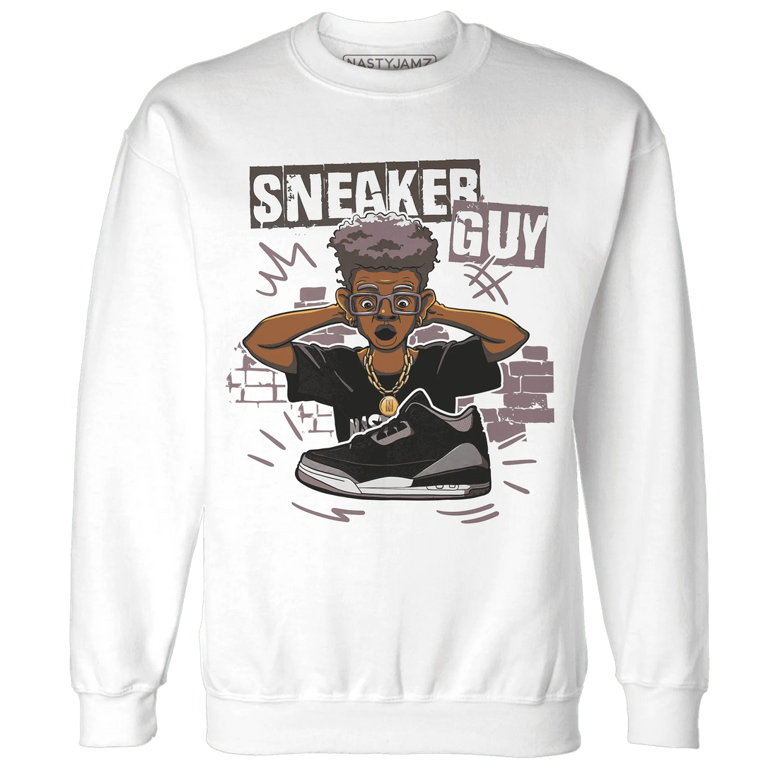 NastyJamz-Black-Violet-Ore-3s-Sweatshirt-Match-Sneaker-Guy-Collector