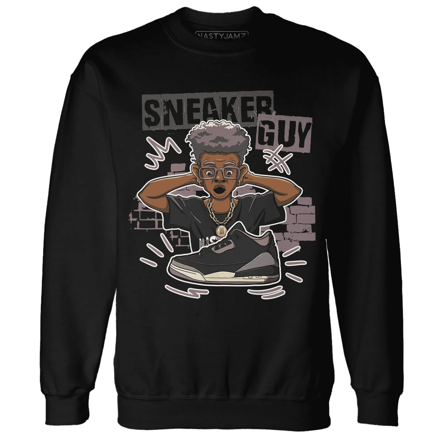 NastyJamz-Black-Violet-Ore-3s-Sweatshirt-Match-Sneaker-Guy-Collector