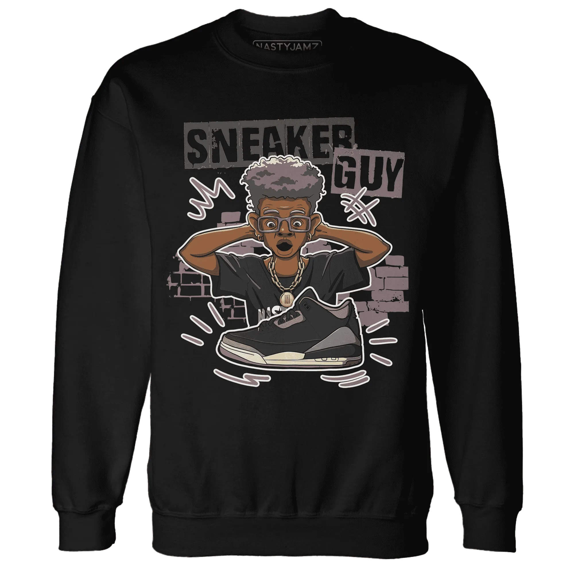NastyJamz-Black-Violet-Ore-3s-Sweatshirt-Match-Sneaker-Guy-Collector