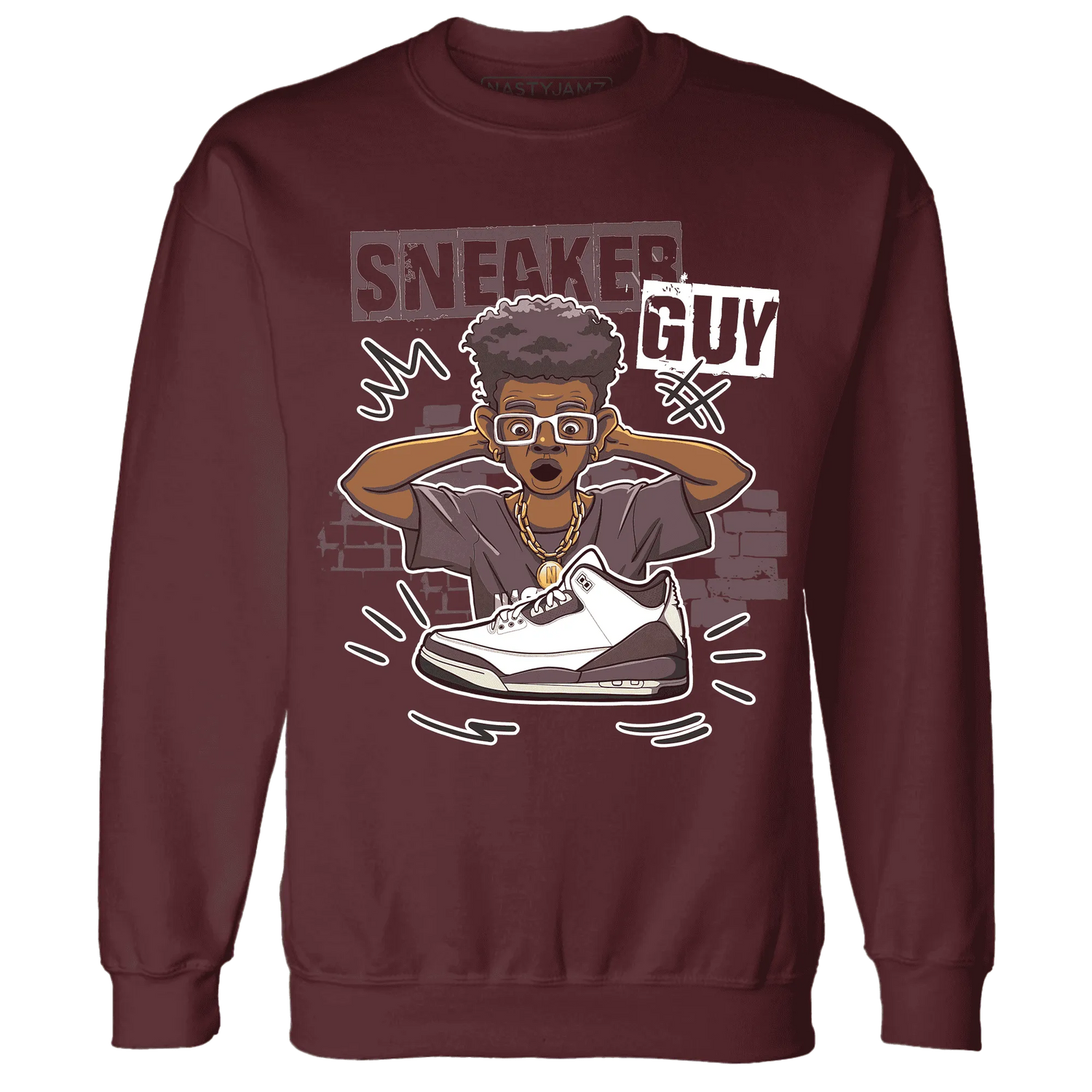 NastyJamz-Burgundy-Crush-3s-Sweatshirt-Match-Sneaker-Guy-Collector