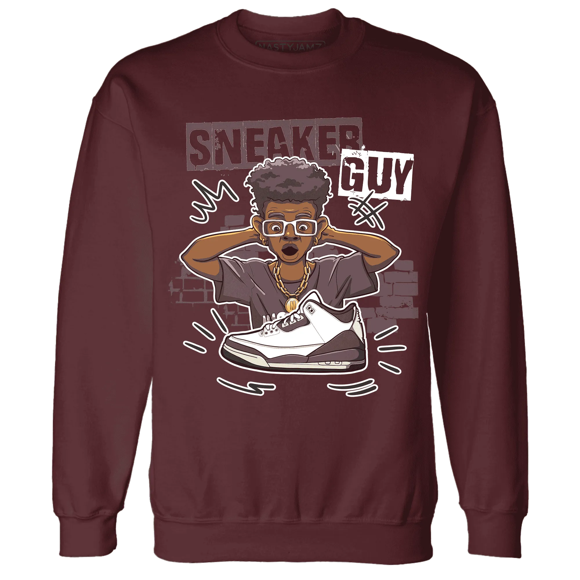 NastyJamz-Burgundy-Crush-3s-Sweatshirt-Match-Sneaker-Guy-Collector