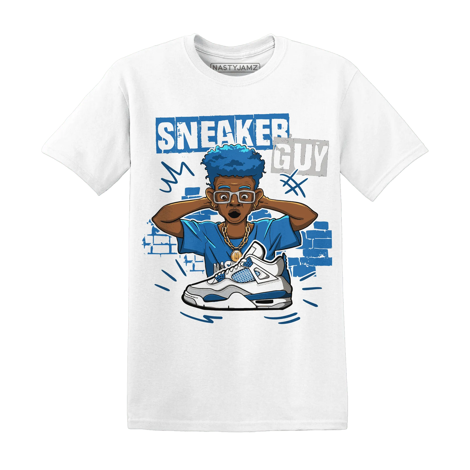 NastyJamz-Industrial-Blue-4s-T-Shirt-Match-Sneaker-Guy-Collector