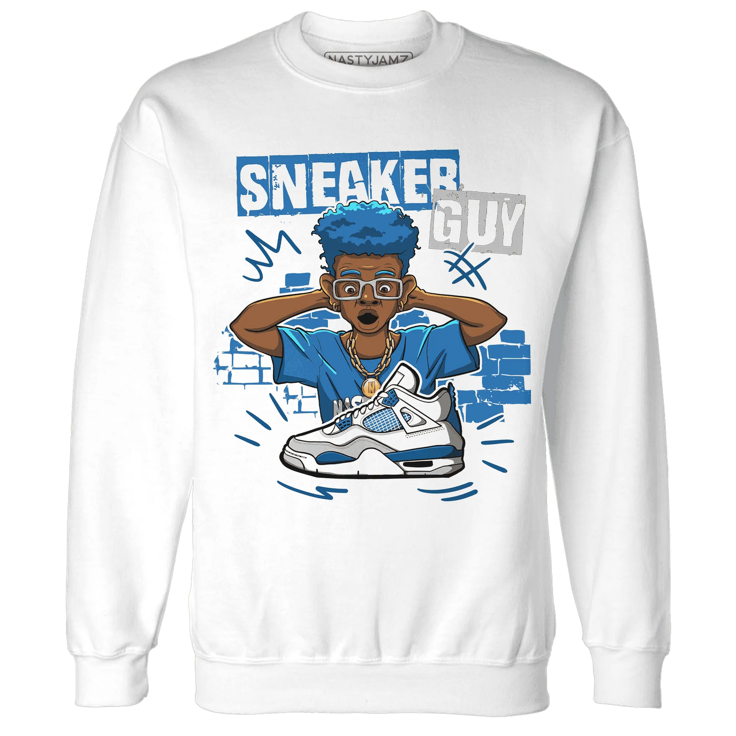 NastyJamz-Industrial-Blue-4s-Sweatshirt-Match-Sneaker-Guy-Collector