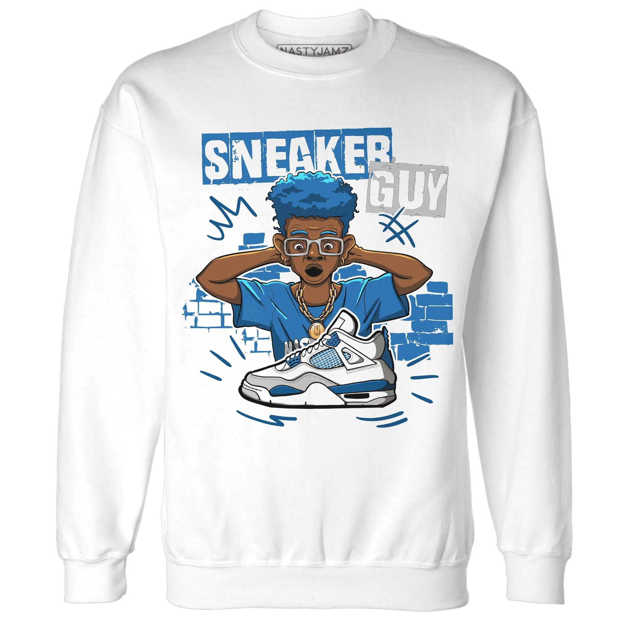 NastyJamz-Industrial-Blue-4s-Sweatshirt-Match-Sneaker-Guy-Collector