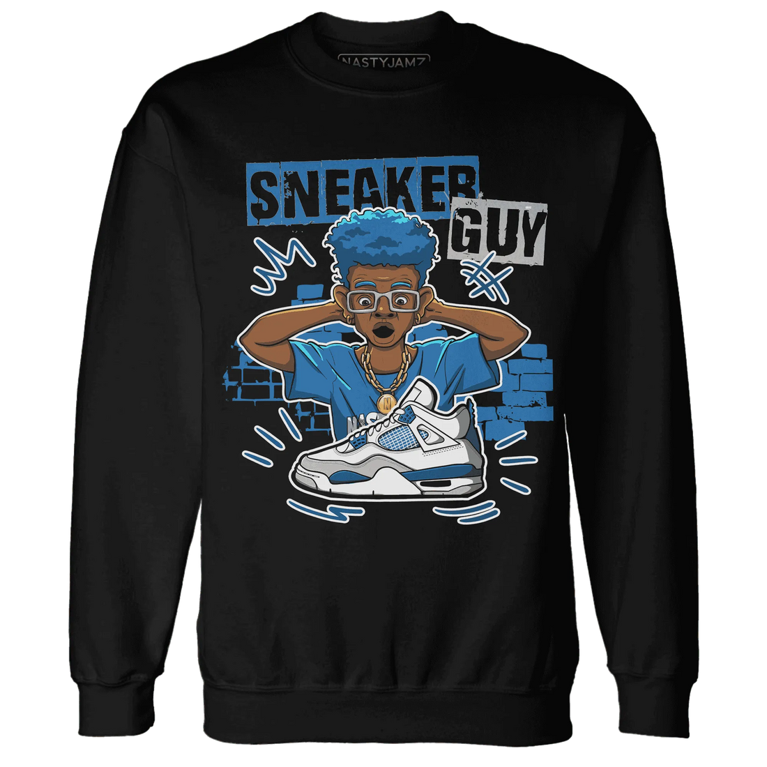 NastyJamz-Industrial-Blue-4s-Sweatshirt-Match-Sneaker-Guy-Collector