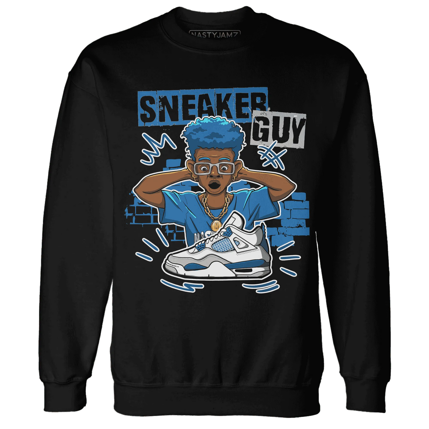 NastyJamz-Industrial-Blue-4s-Sweatshirt-Match-Sneaker-Guy-Collector