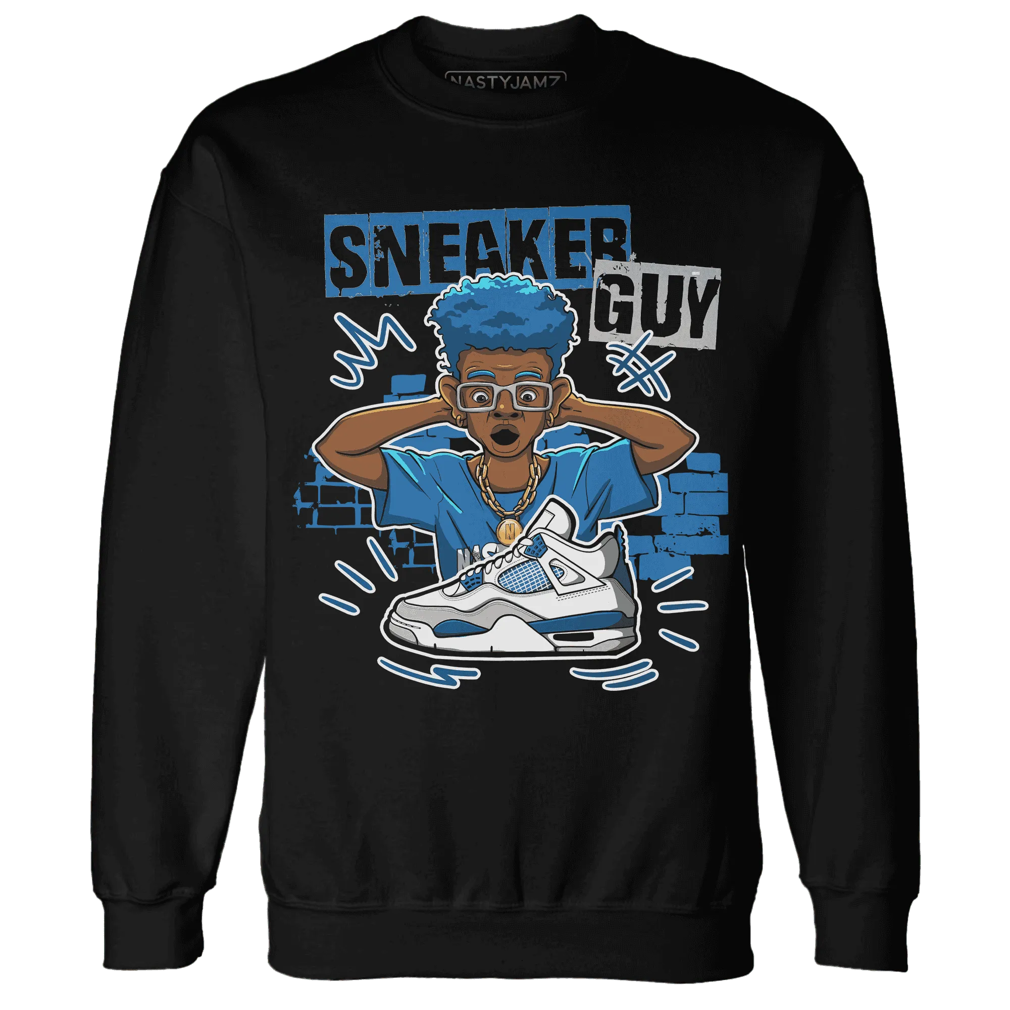 NastyJamz-Industrial-Blue-4s-Sweatshirt-Match-Sneaker-Guy-Collector
