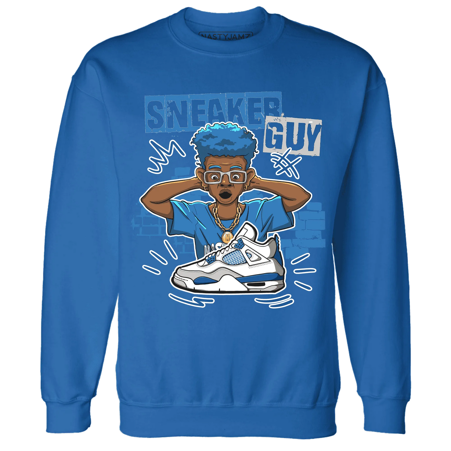 NastyJamz-Industrial-Blue-4s-Sweatshirt-Match-Sneaker-Guy-Collector