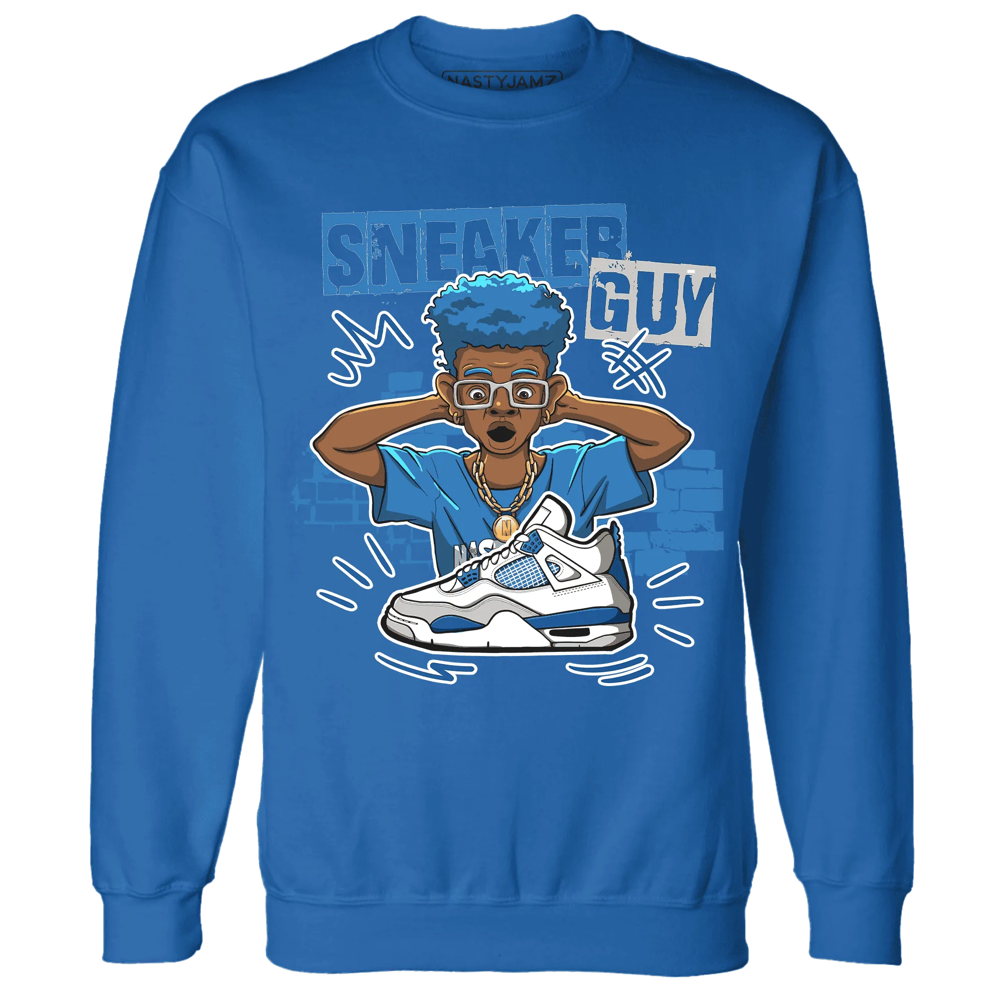 NastyJamz-Industrial-Blue-4s-Sweatshirt-Match-Sneaker-Guy-Collector