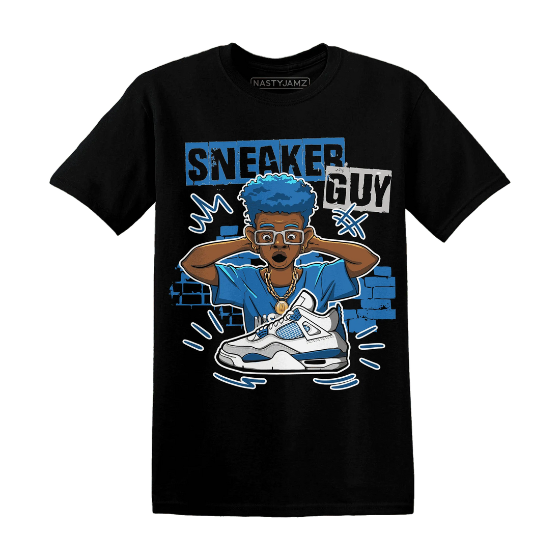NastyJamz-Industrial-Blue-4s-T-Shirt-Match-Sneaker-Guy-Collector