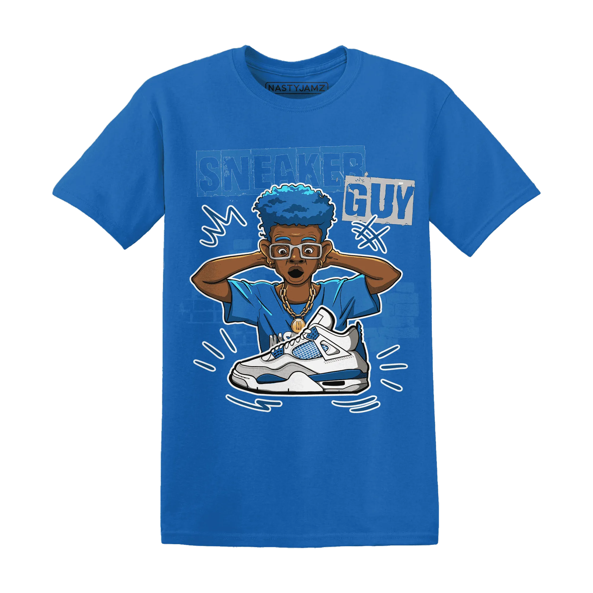 NastyJamz-Industrial-Blue-4s-T-Shirt-Match-Sneaker-Guy-Collector