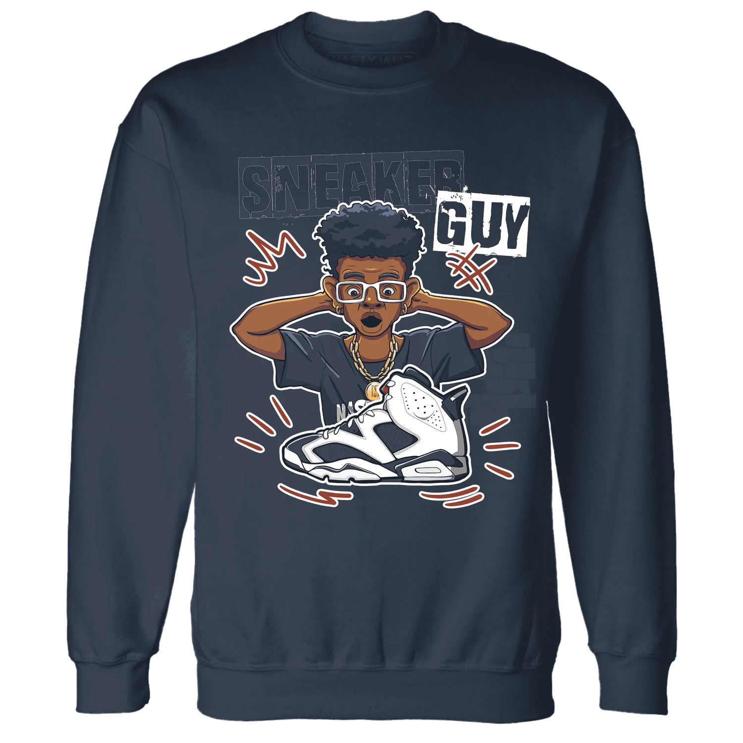 NastyJamz-White-Navy-6s-Sweatshirt-Match-Sneaker-Guy-Collector