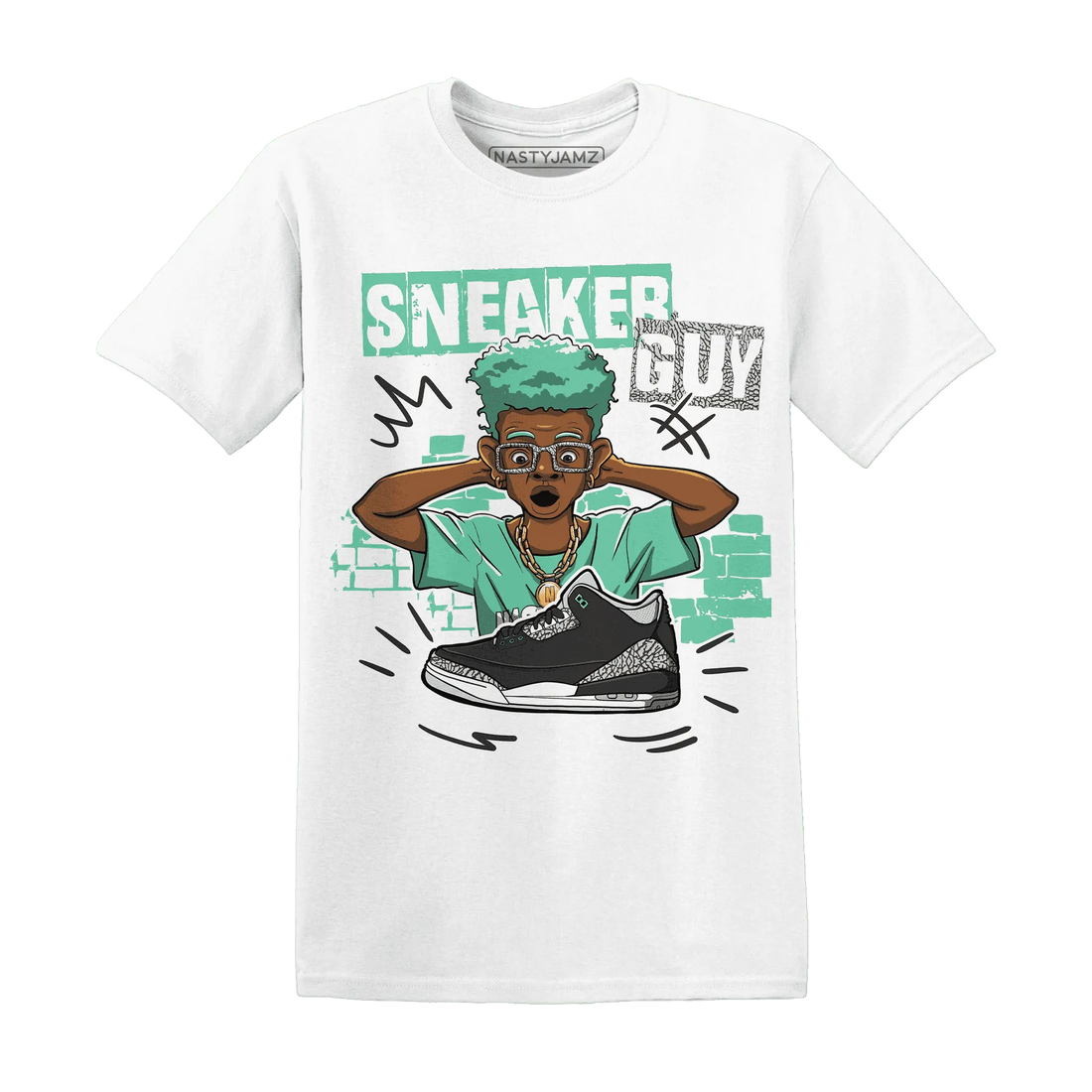 NastyJamz-Green-Glow-3s-T-Shirt-Match-Sneaker-Guy-Collector