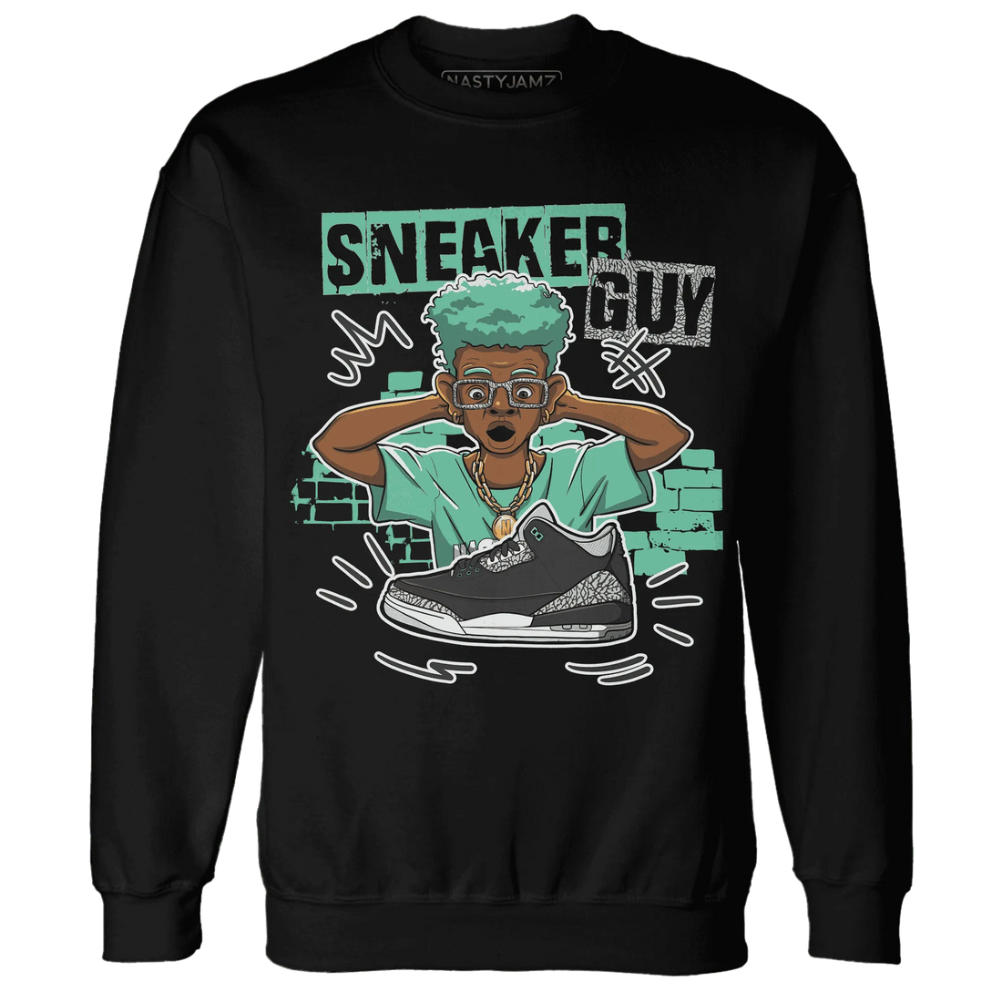 NastyJamz-Green-Glow-3s-Sweatshirt-Match-Sneaker-Guy-Collector