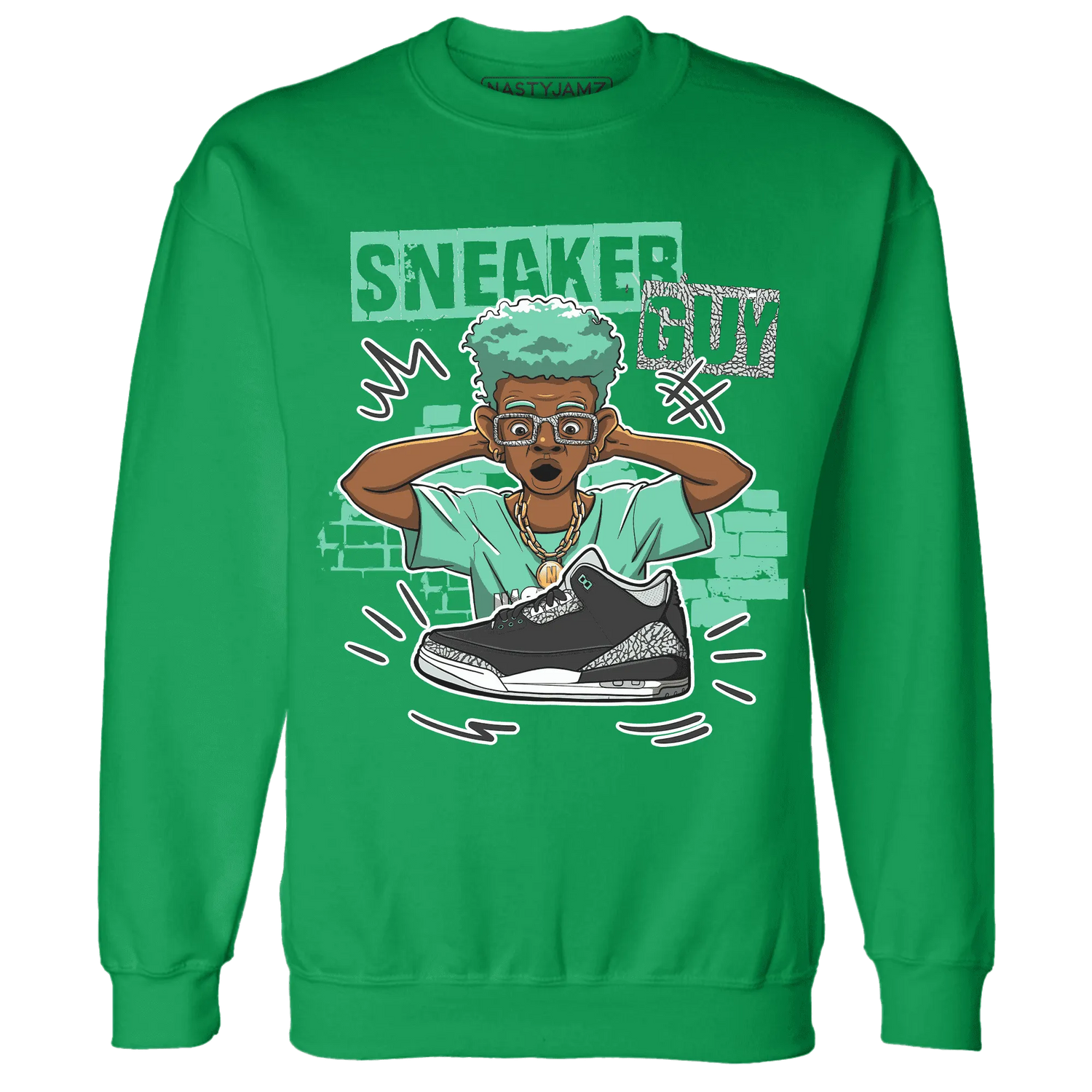 NastyJamz-Green-Glow-3s-Sweatshirt-Match-Sneaker-Guy-Collector