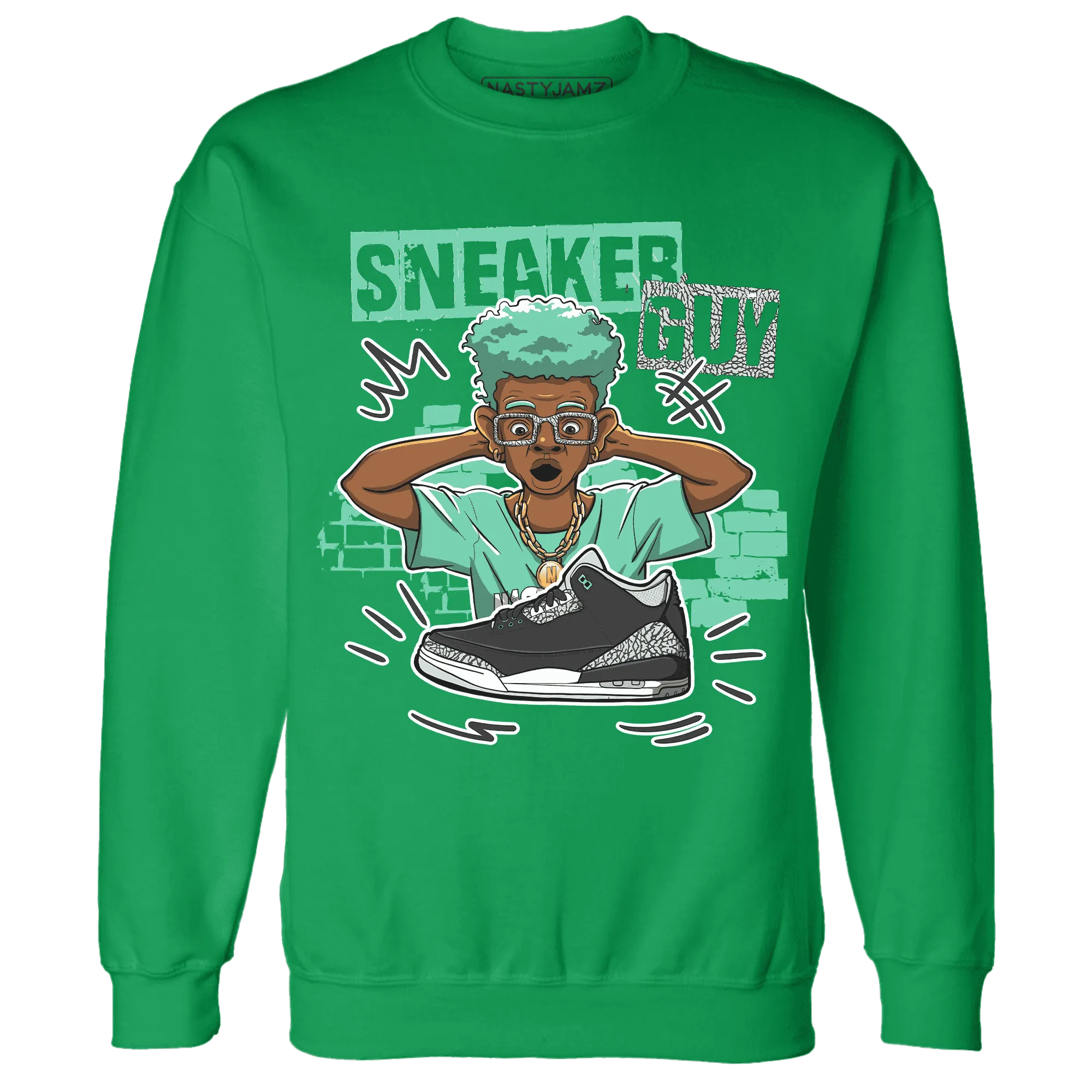 NastyJamz-Green-Glow-3s-Sweatshirt-Match-Sneaker-Guy-Collector