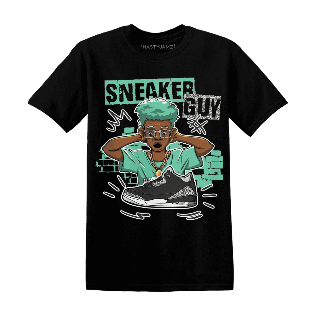 NastyJamz-Green-Glow-3s-T-Shirt-Match-Sneaker-Guy-Collector