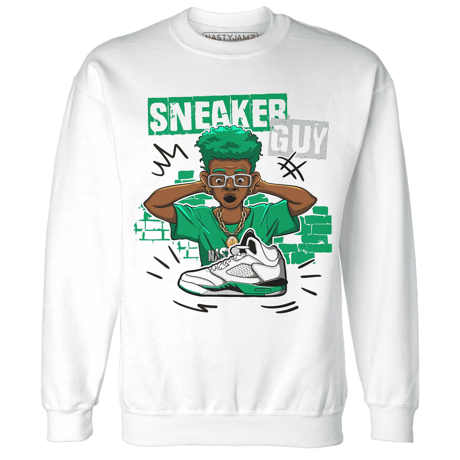 NastyJamz-Lucky-Green-5s-Sweatshirt-Match-Sneaker-Guy-Collector