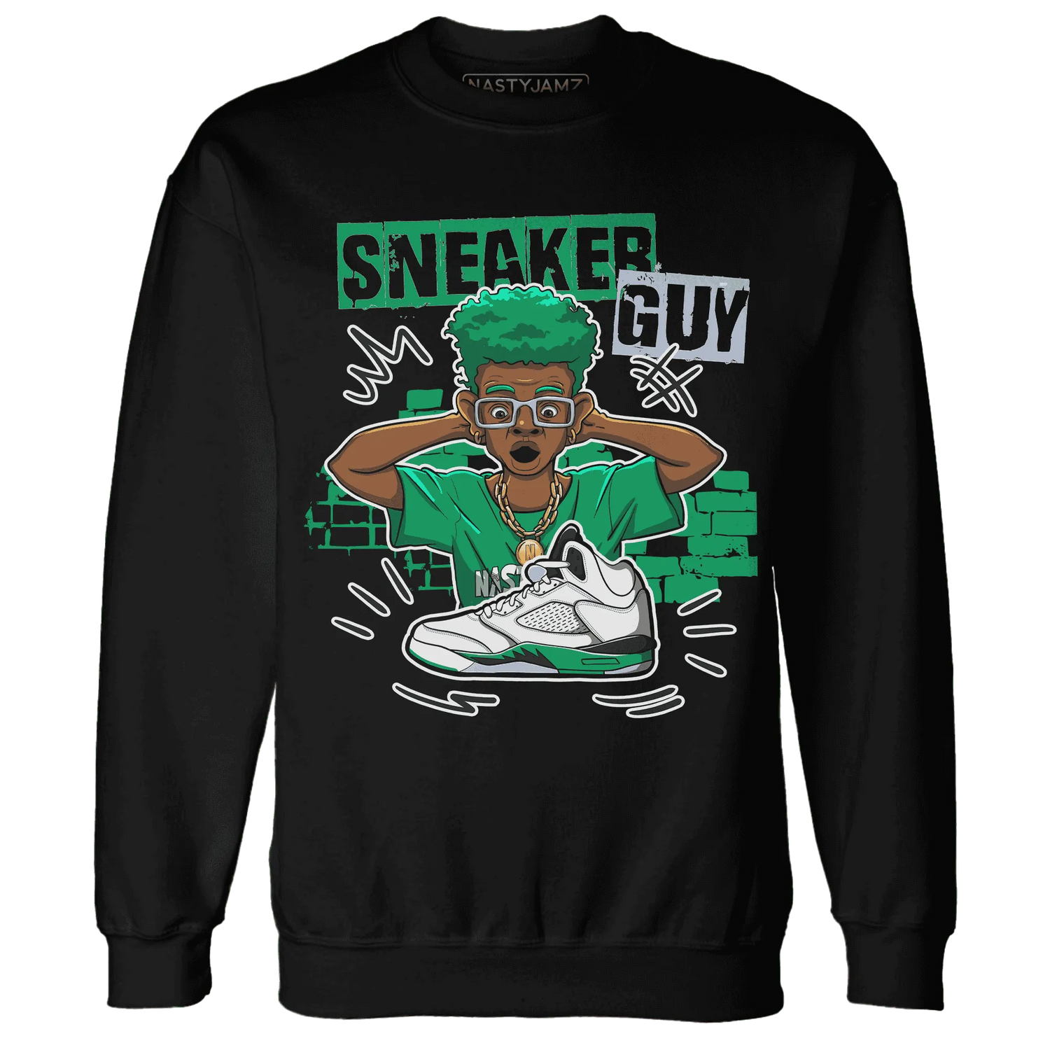 NastyJamz-Lucky-Green-5s-Sweatshirt-Match-Sneaker-Guy-Collector