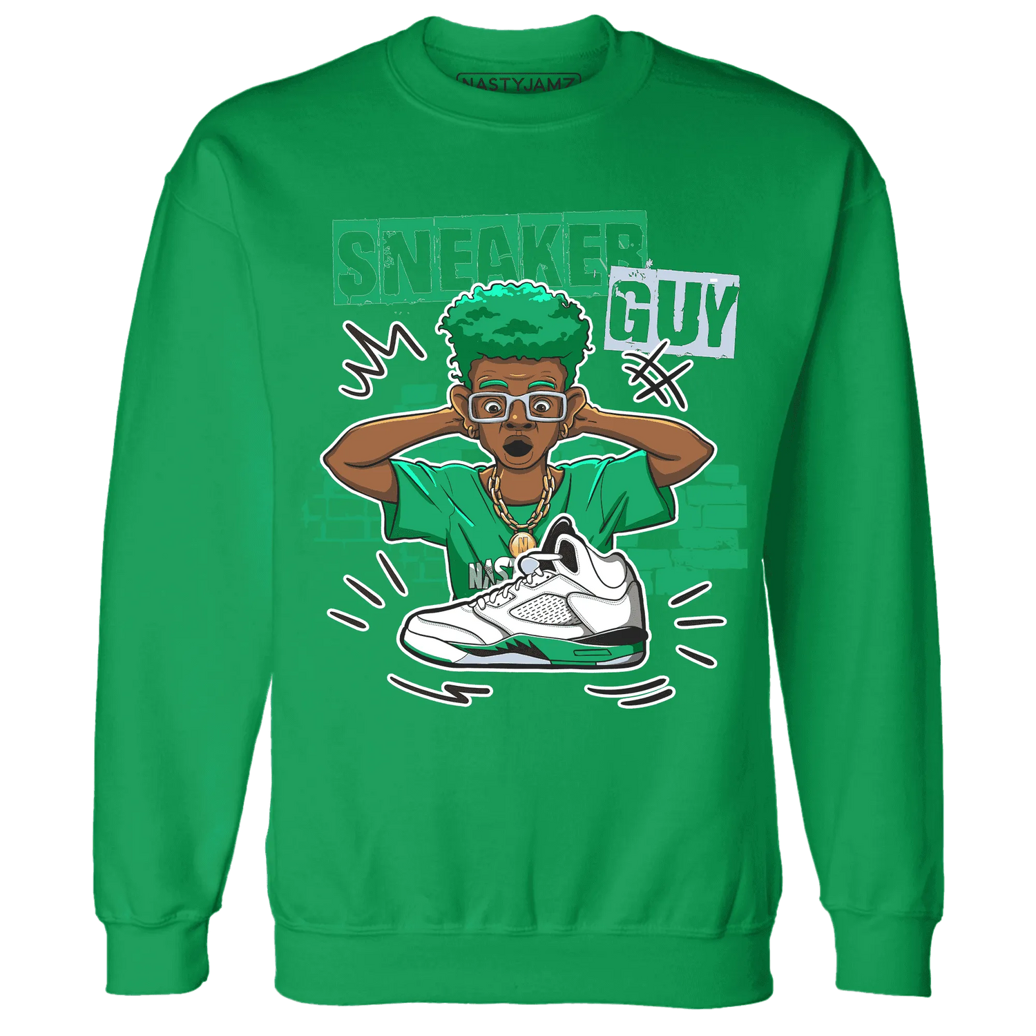 NastyJamz-Lucky-Green-5s-Sweatshirt-Match-Sneaker-Guy-Collector