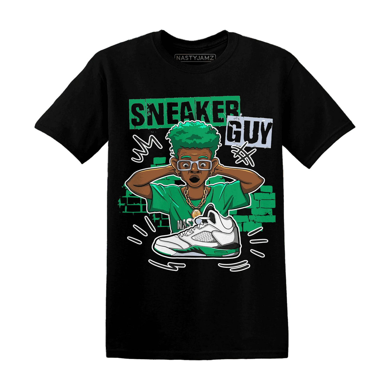 NastyJamz-Lucky-Green-5s-T-Shirt-Match-Sneaker-Guy-Collector