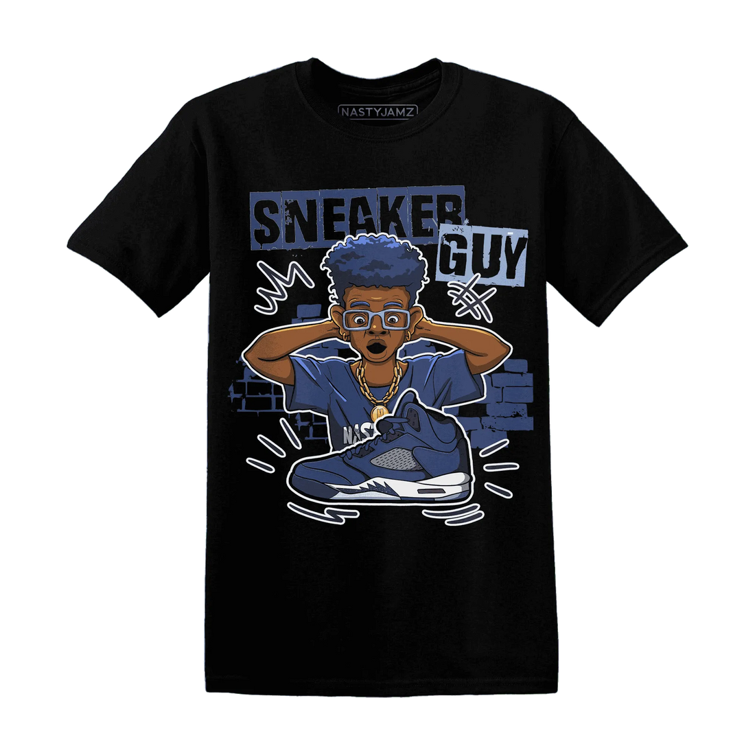 NastyJamz-Midnight-Navy-5s-T-Shirt-Match-Sneaker-Guy-Collector