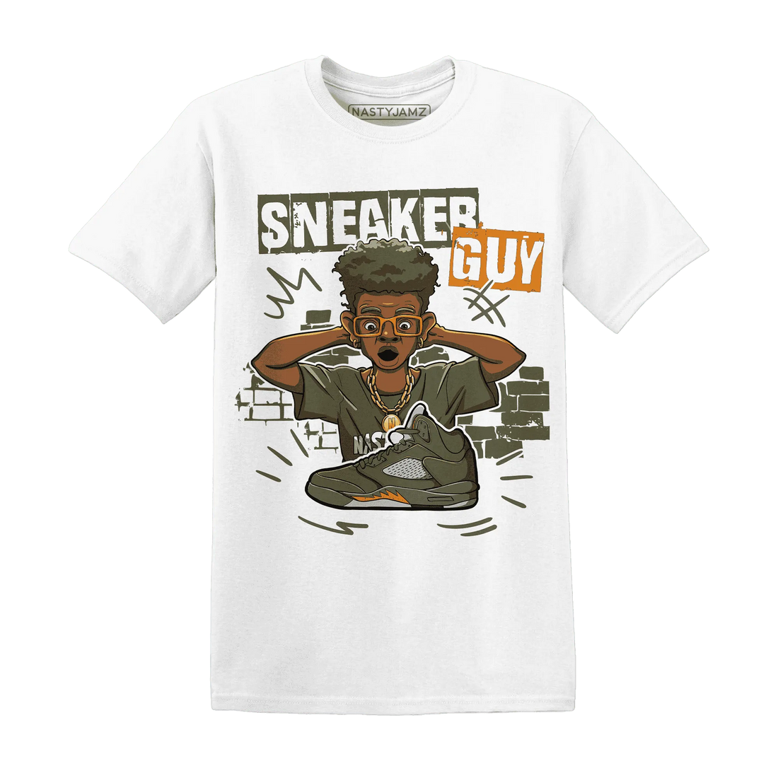 NastyJamz-Olive-5s-T-Shirt-Match-Sneaker-Guy-Collector