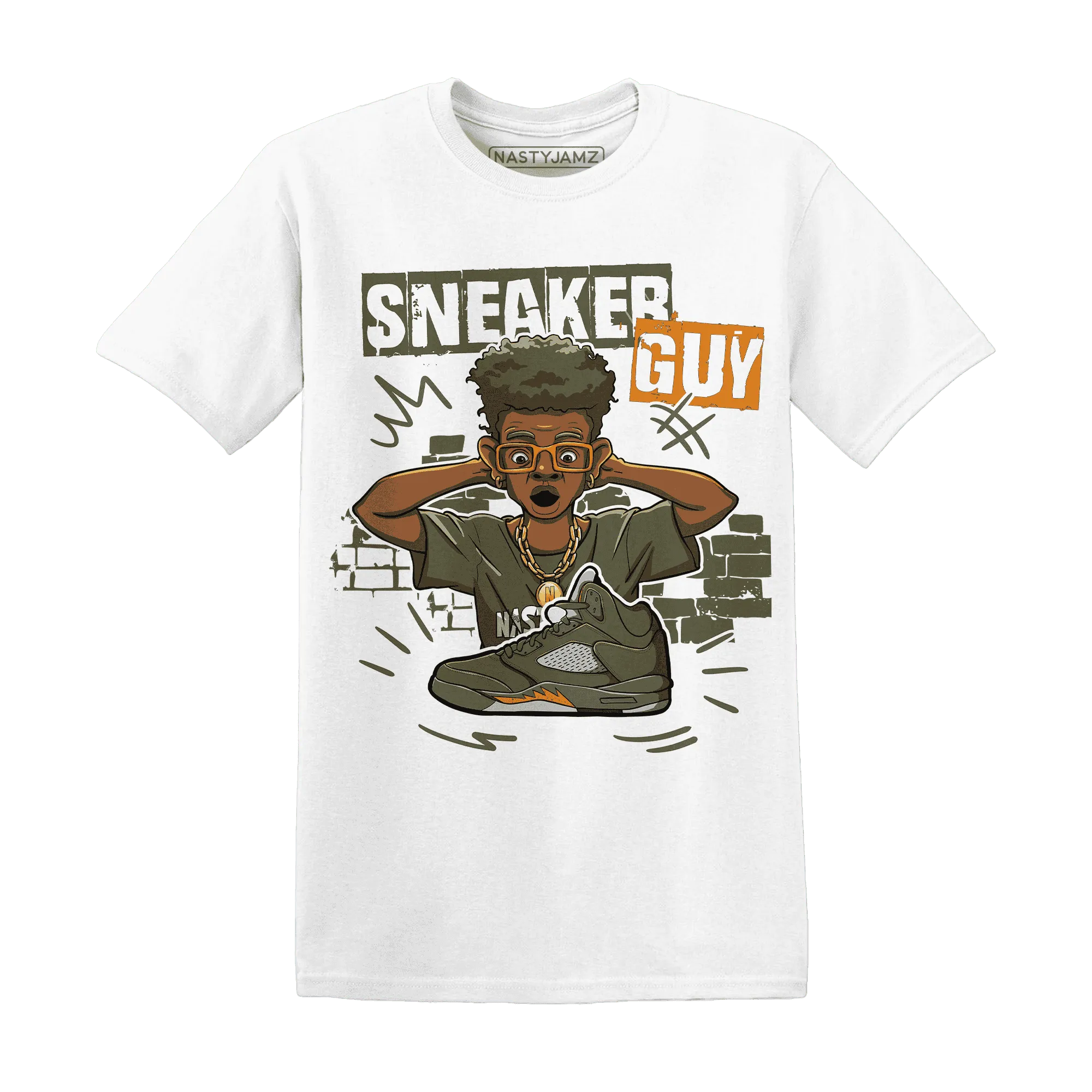 NastyJamz-Olive-5s-T-Shirt-Match-Sneaker-Guy-Collector
