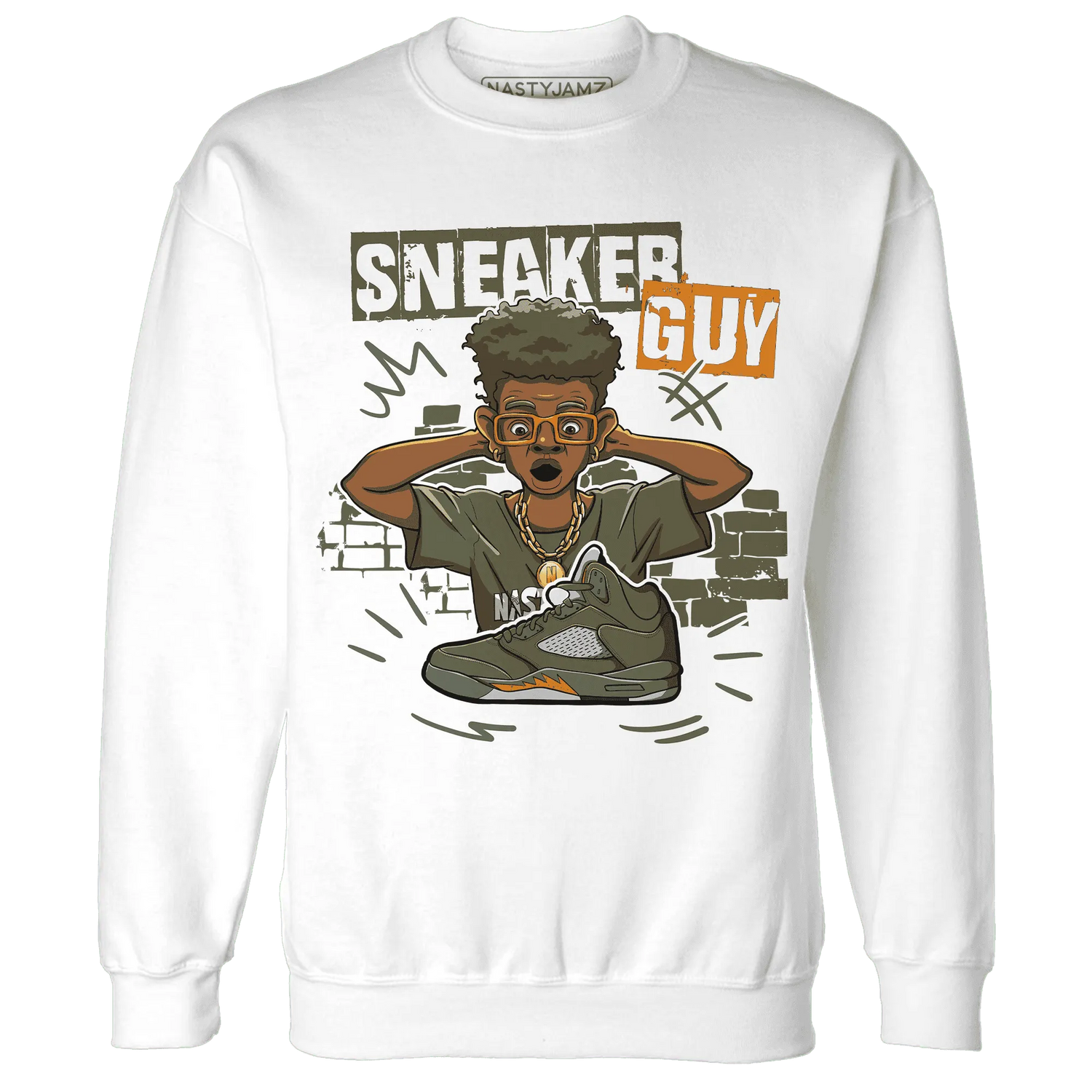 NastyJamz-Olive-5s-Sweatshirt-Match-Sneaker-Guy-Collector