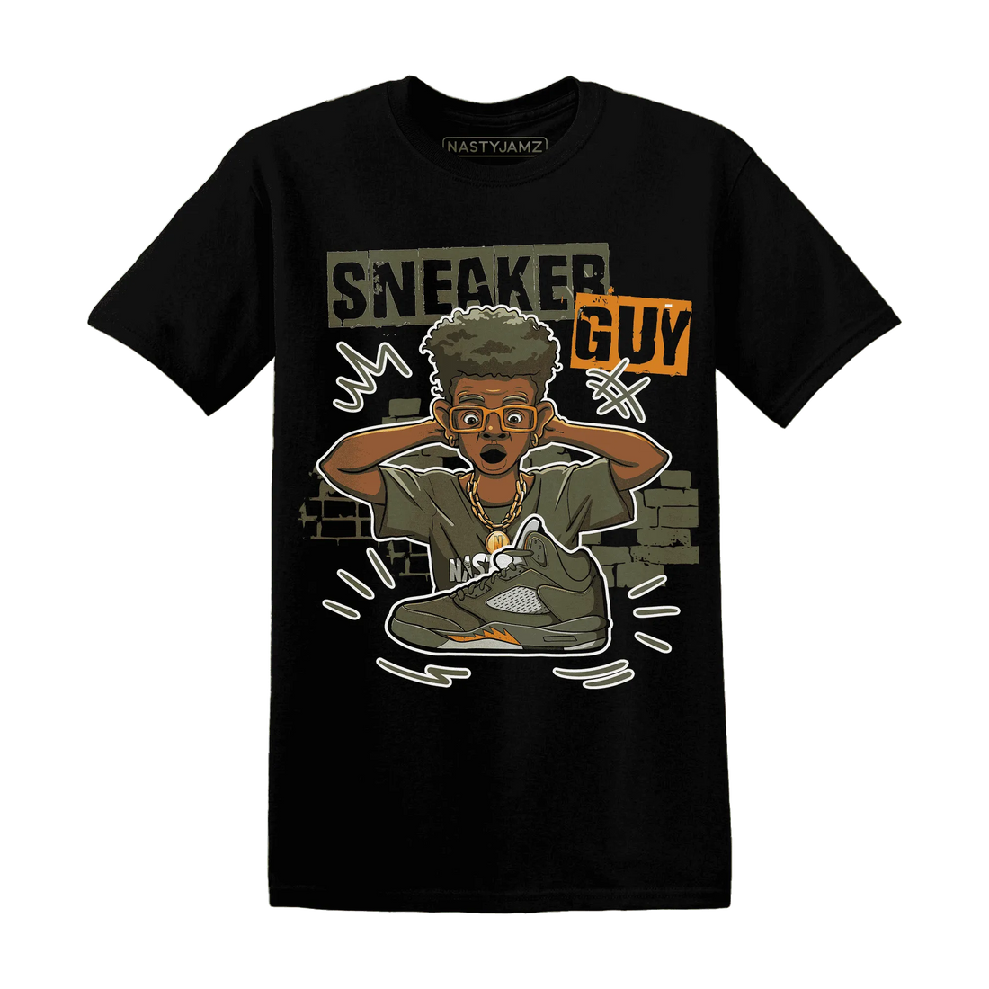 NastyJamz-Olive-5s-T-Shirt-Match-Sneaker-Guy-Collector