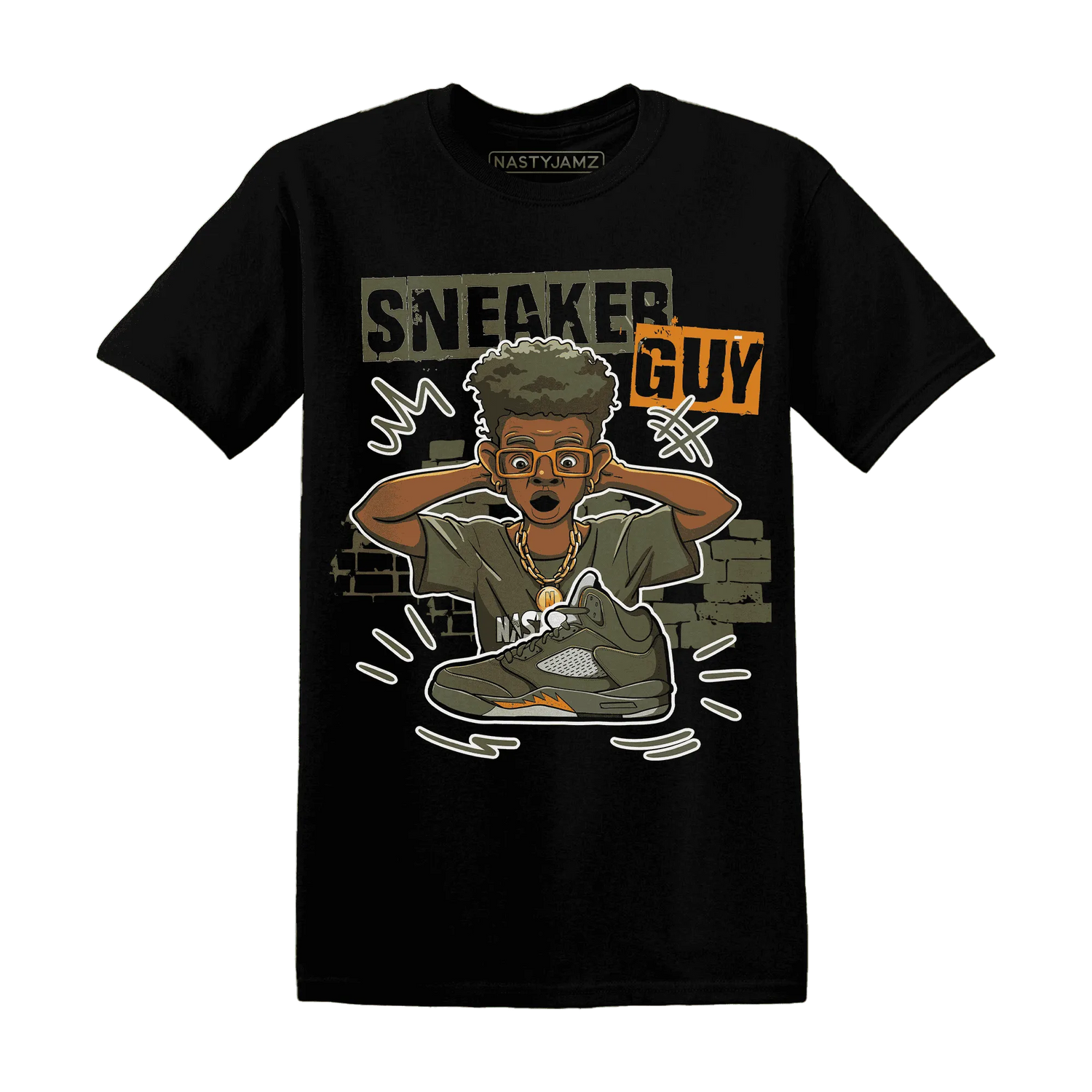 NastyJamz-Olive-5s-T-Shirt-Match-Sneaker-Guy-Collector