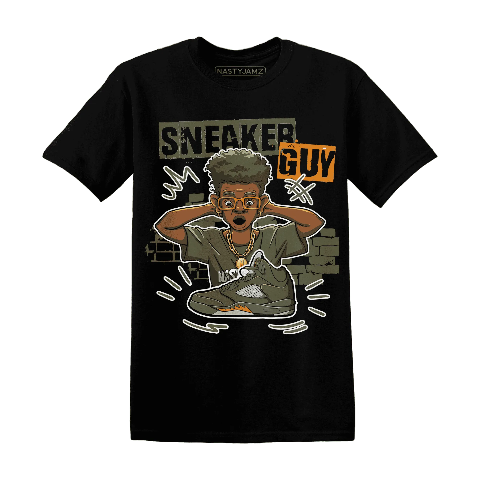 NastyJamz-Olive-5s-T-Shirt-Match-Sneaker-Guy-Collector