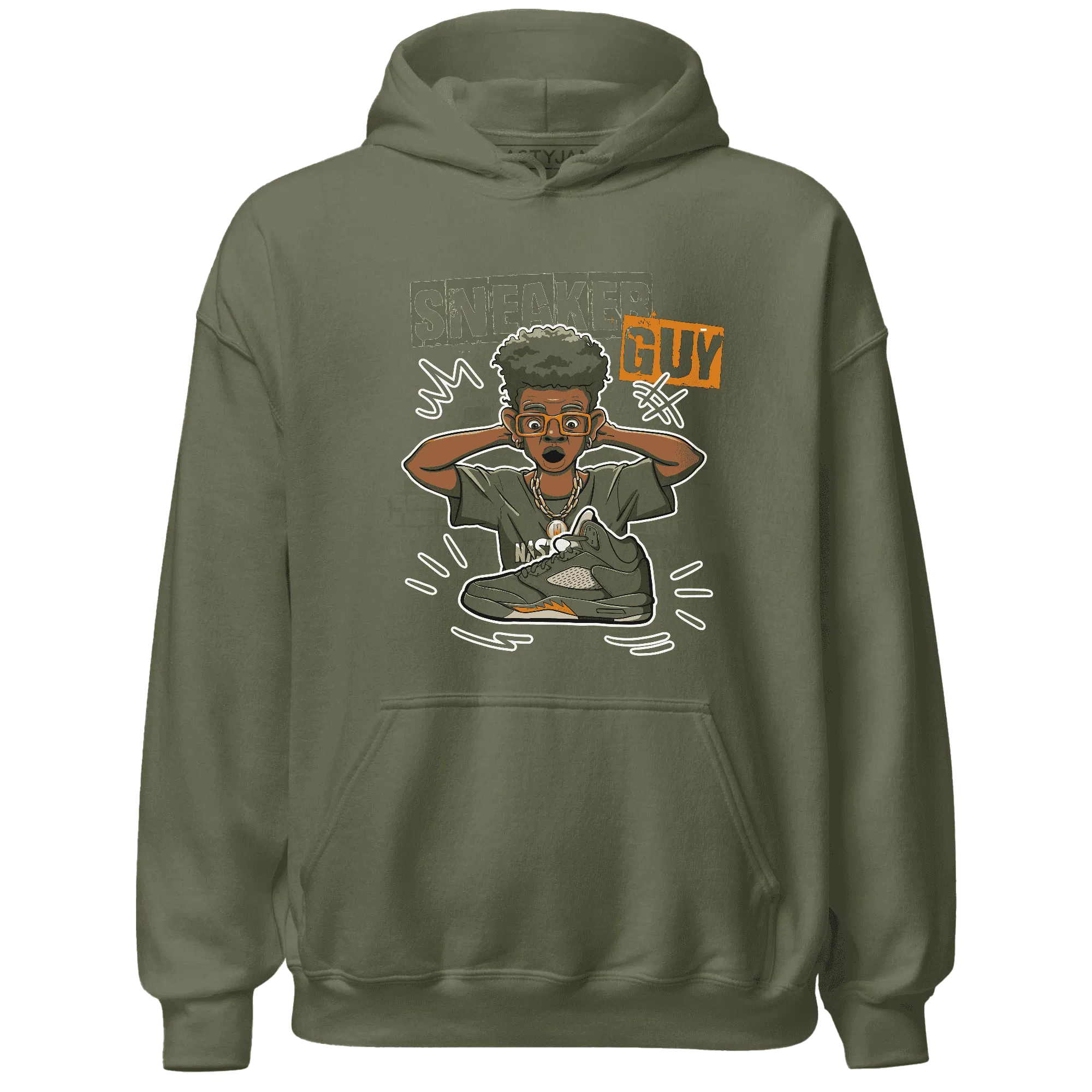 NastyJamz-Olive-5s-Hoodie-Match-Sneaker-Guy-Collector